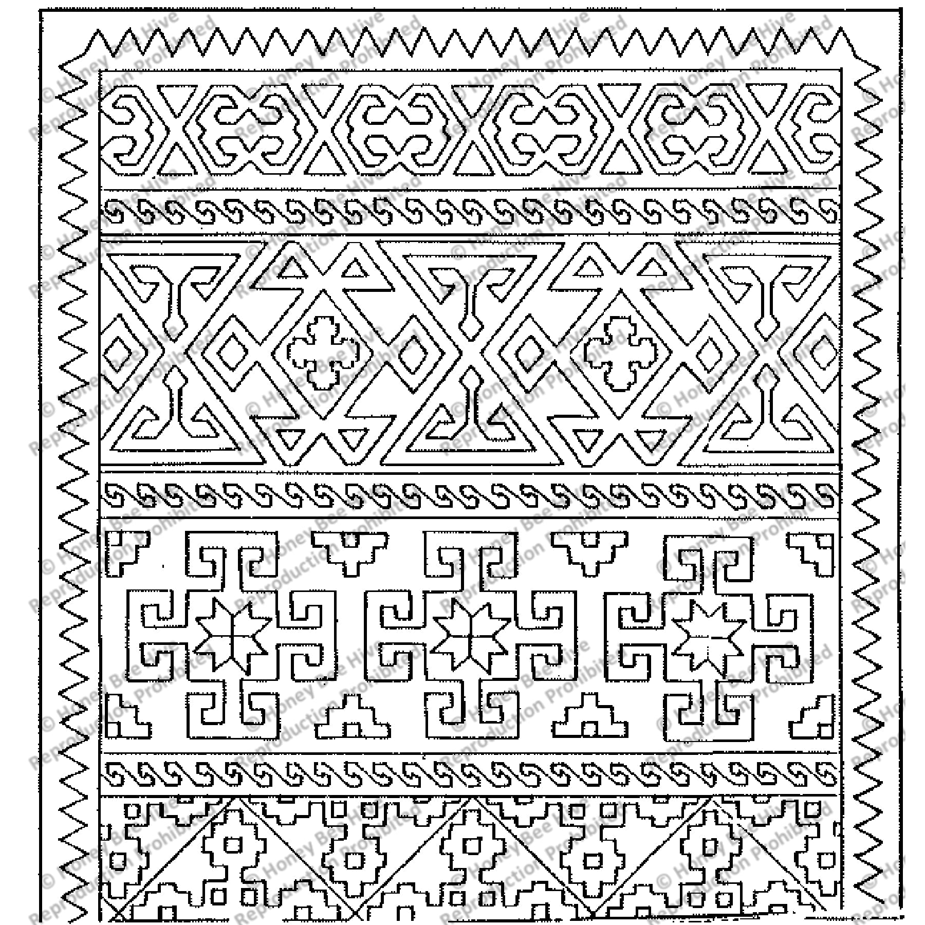 Medi-Qashqai, rug hooking pattern