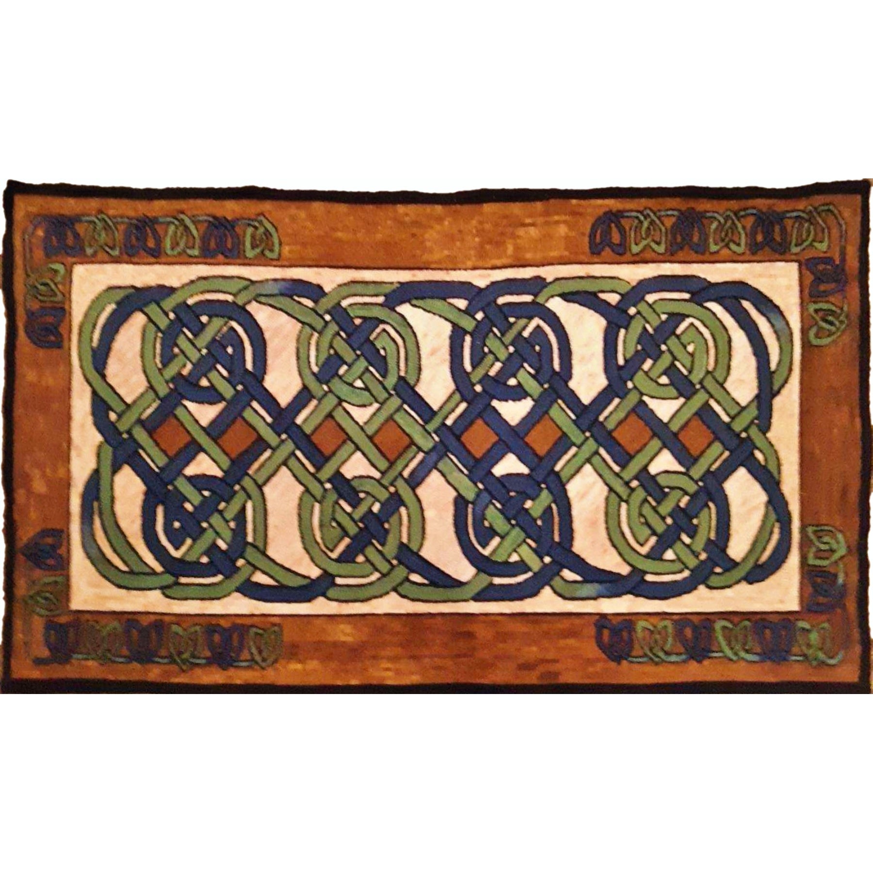 Celtic Knots, rug hooked by Marci Braun