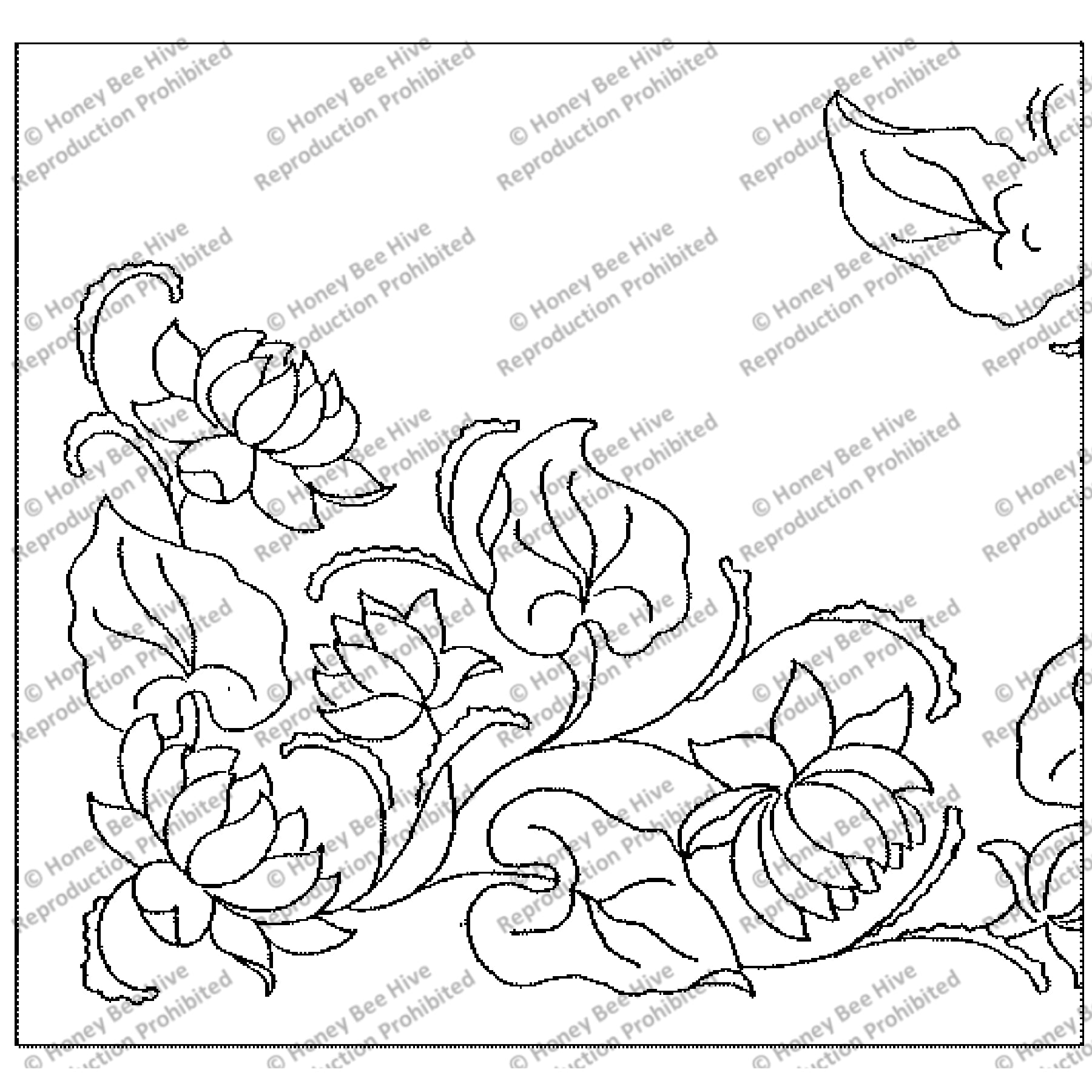 Water Lilies, rug hooking pattern
