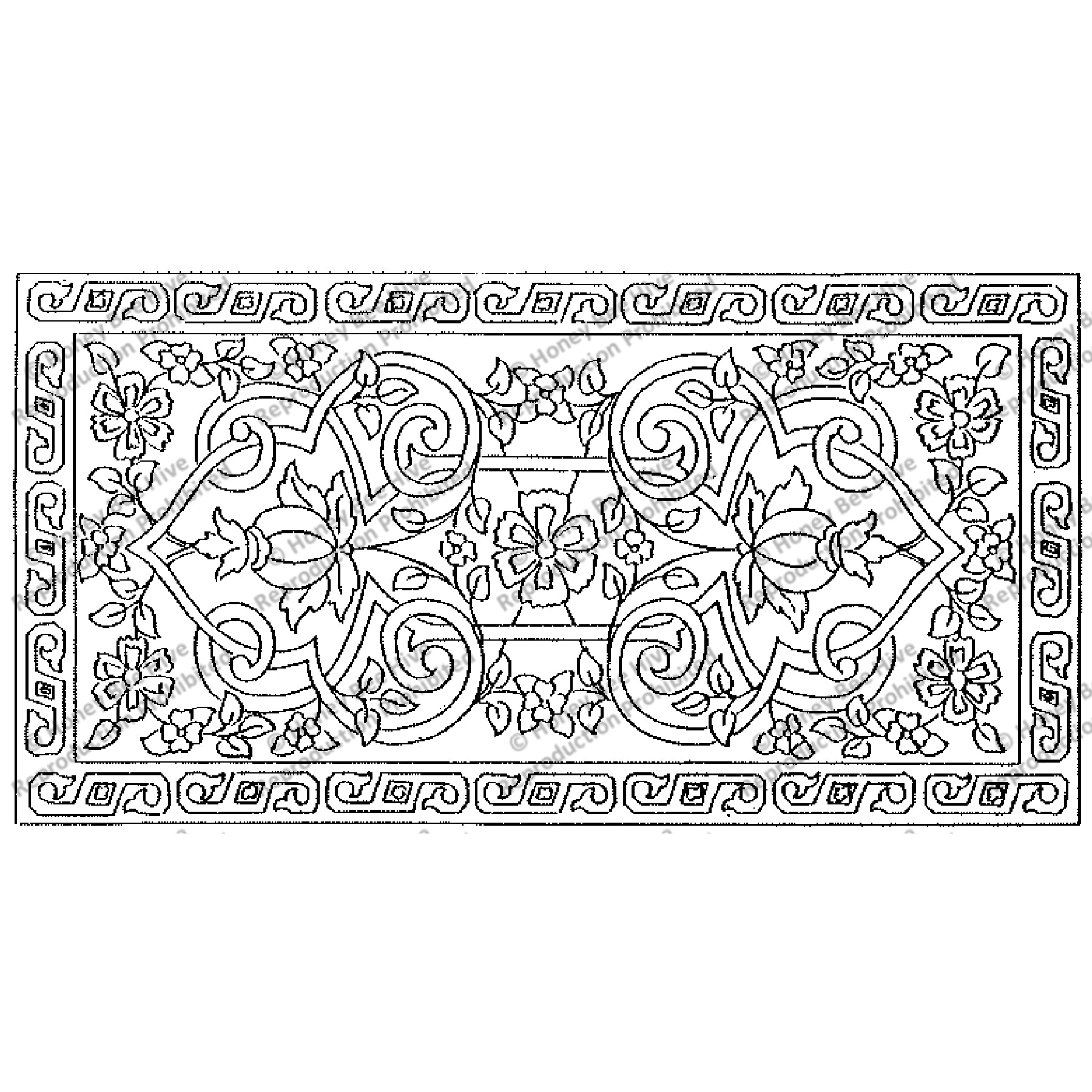 Persian Melody, rug hooking pattern