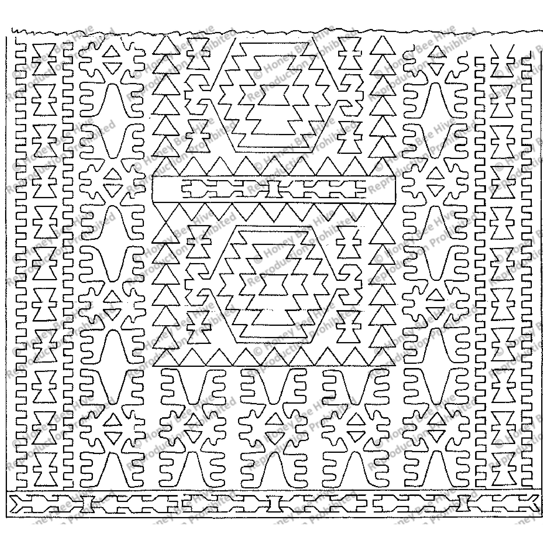 Tribal Kilim, rug hooking pattern