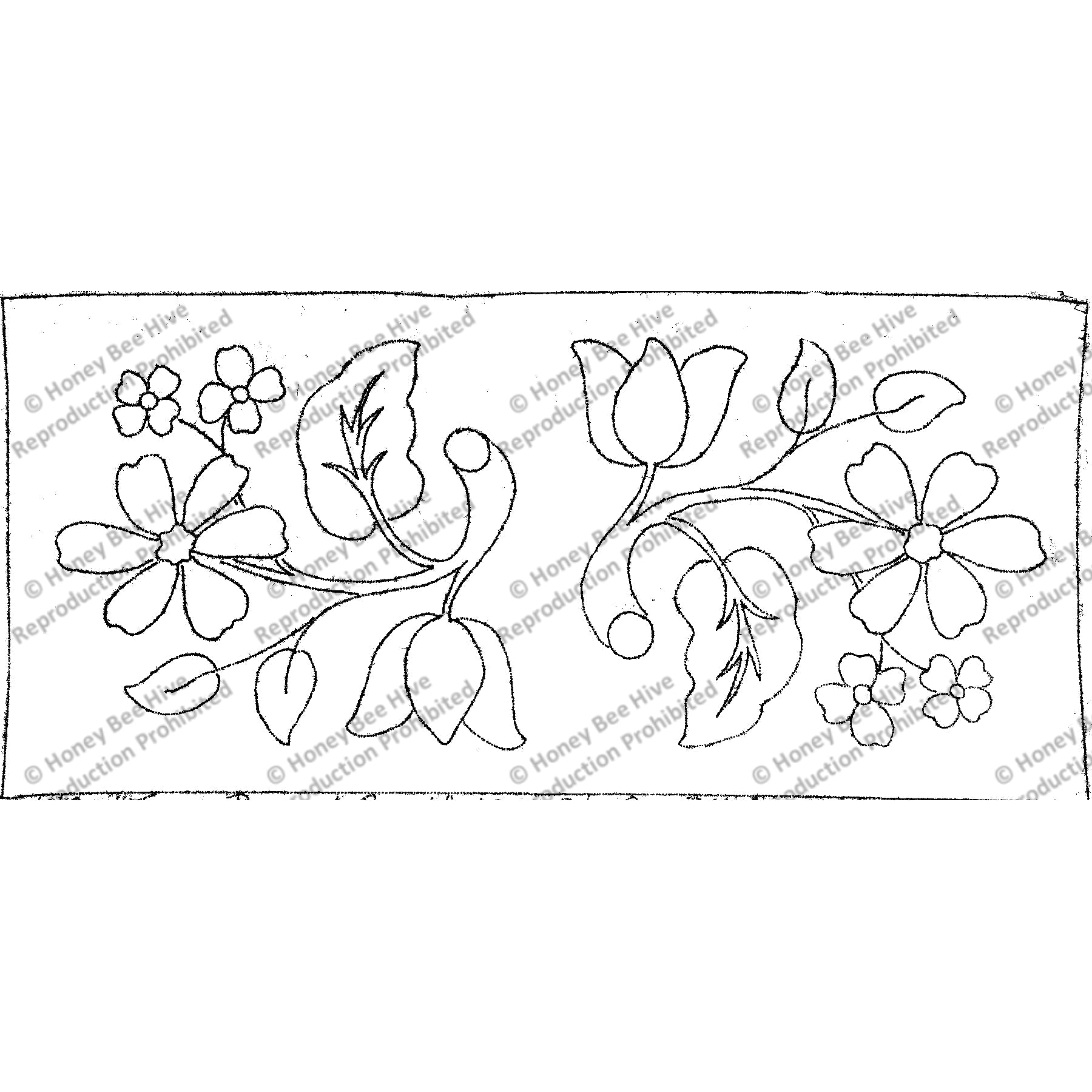 Twin Bouquet, rug hooking pattern