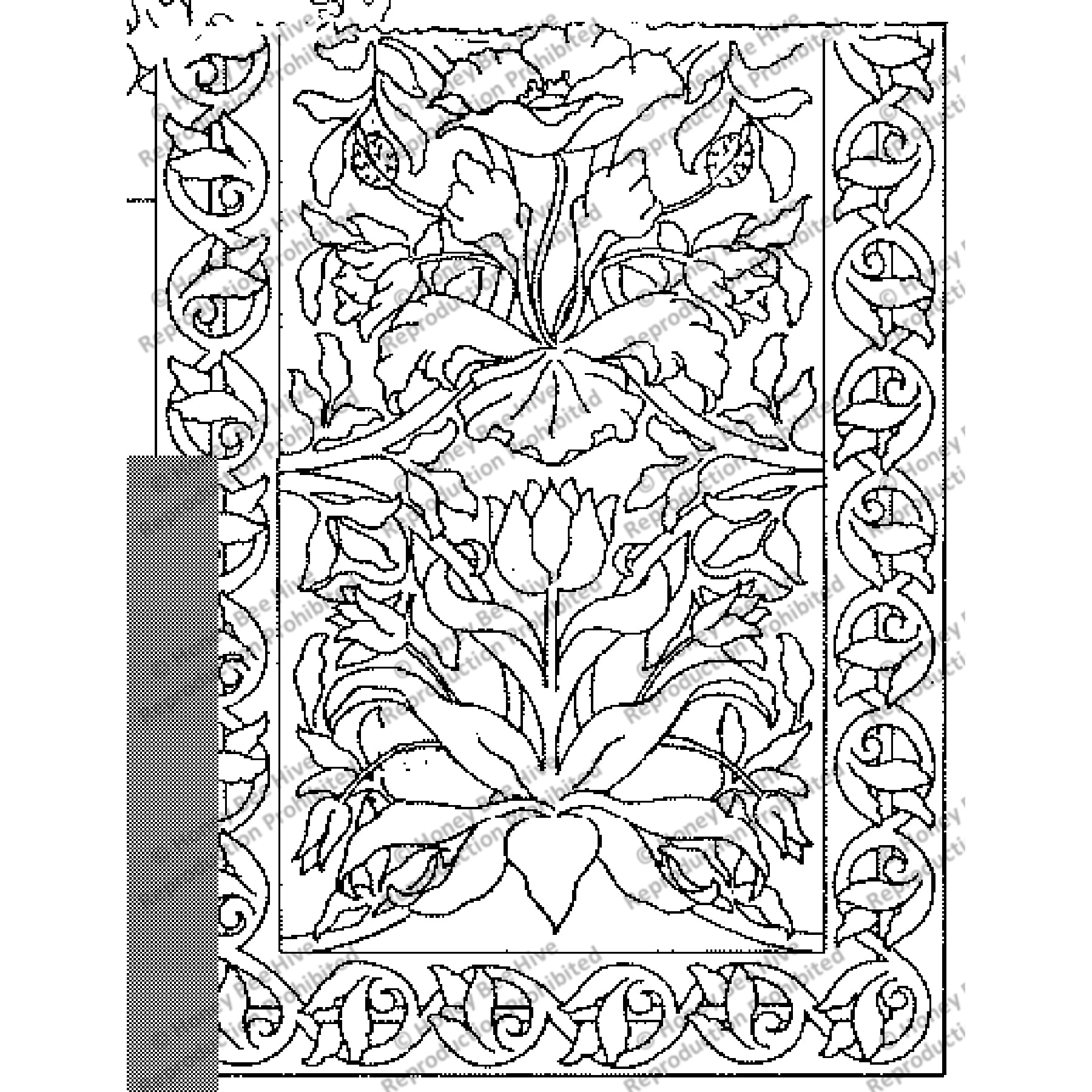 Merton Abbey, rug hooking pattern