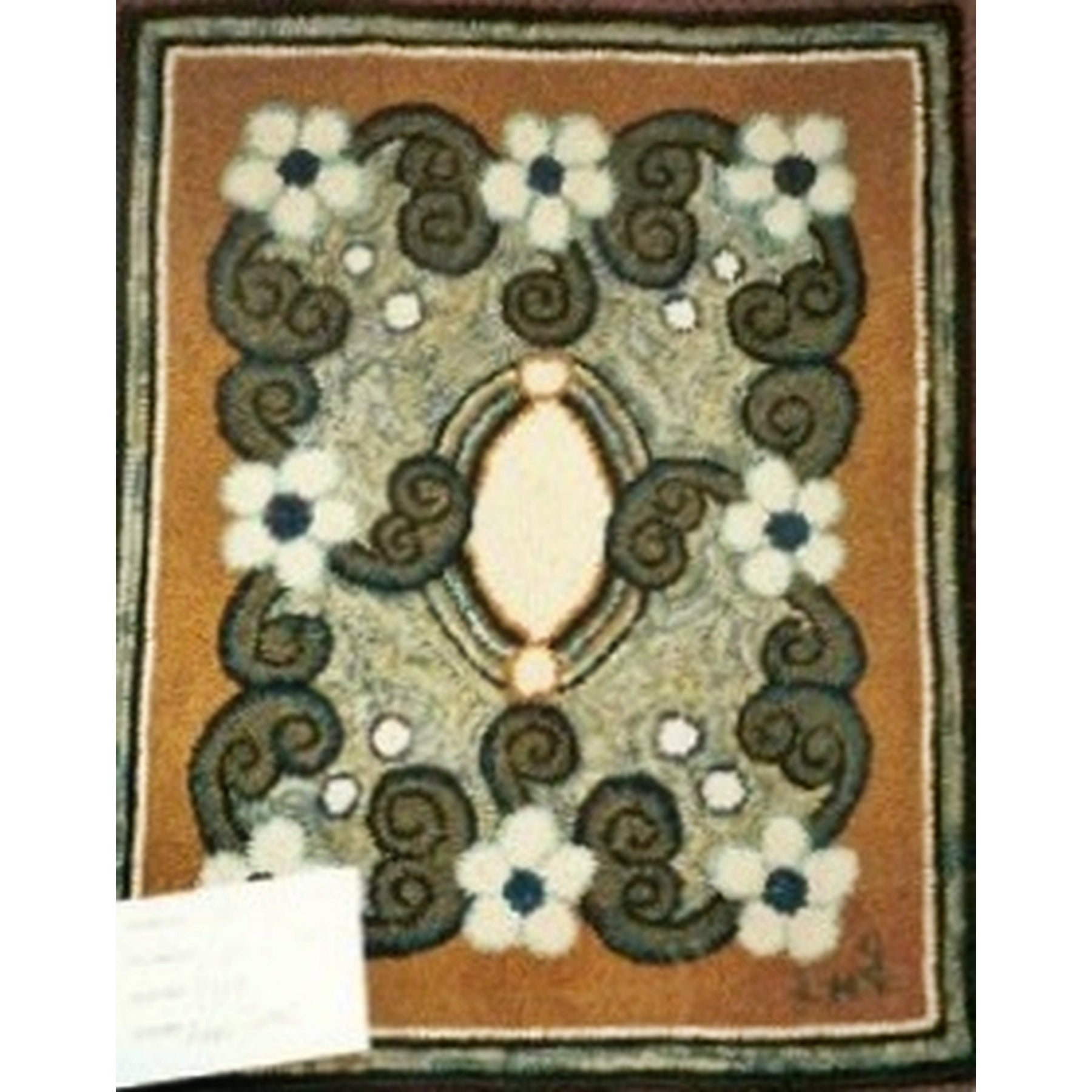 Curli-Q, rug hooked by Lynne Howard