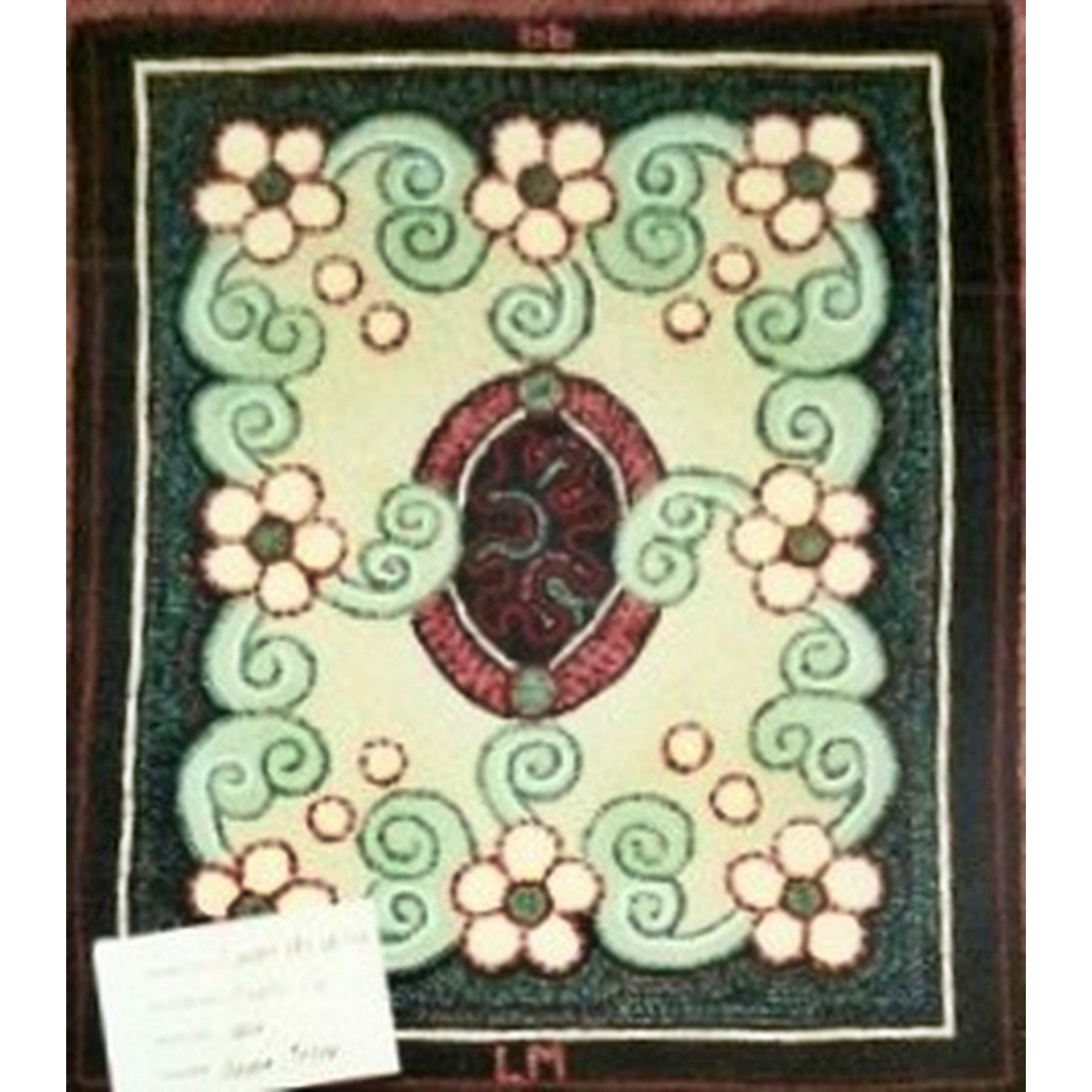 Curli-Q, rug hooked by Lynne Mishler