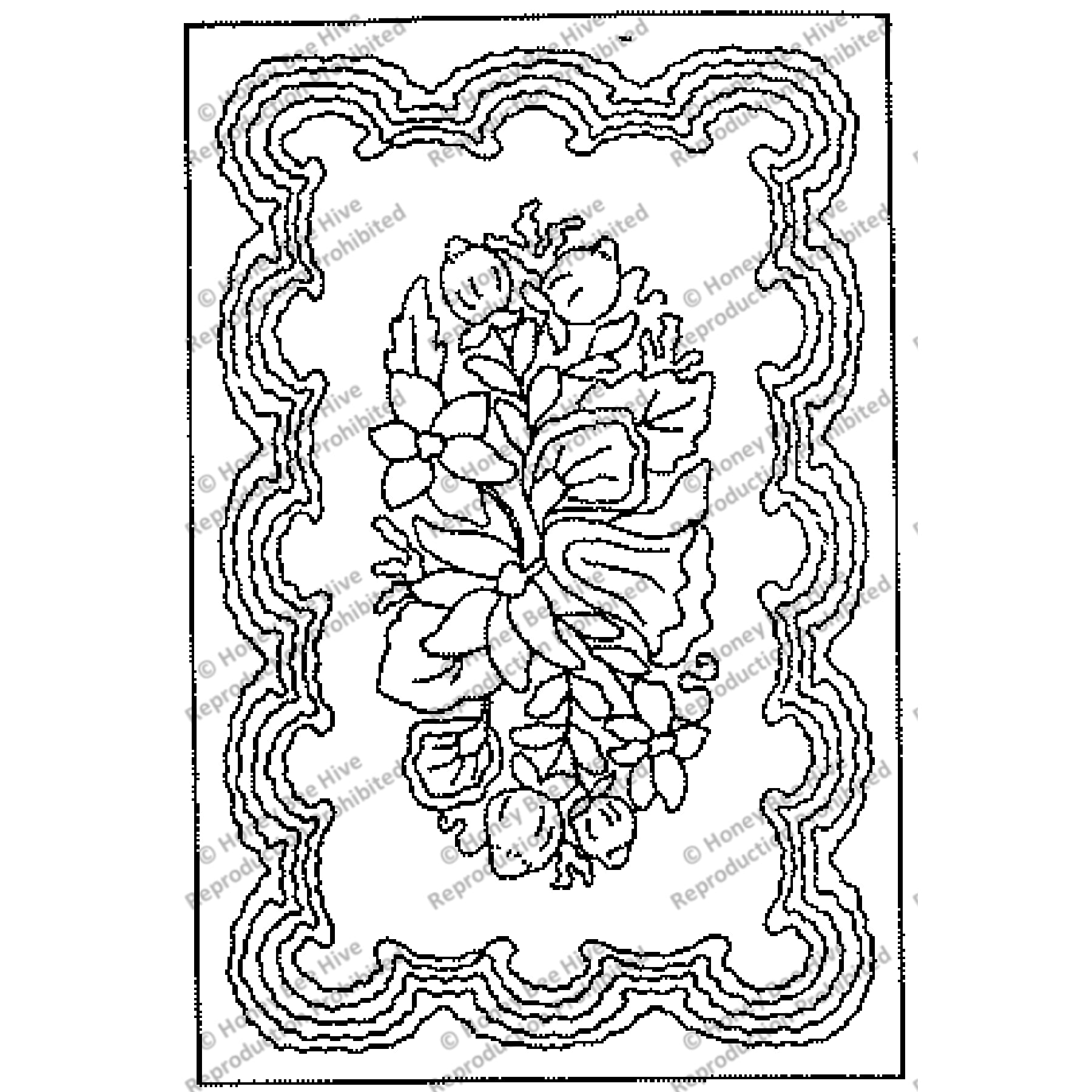 Bellflower Bouquet, rug hooking pattern