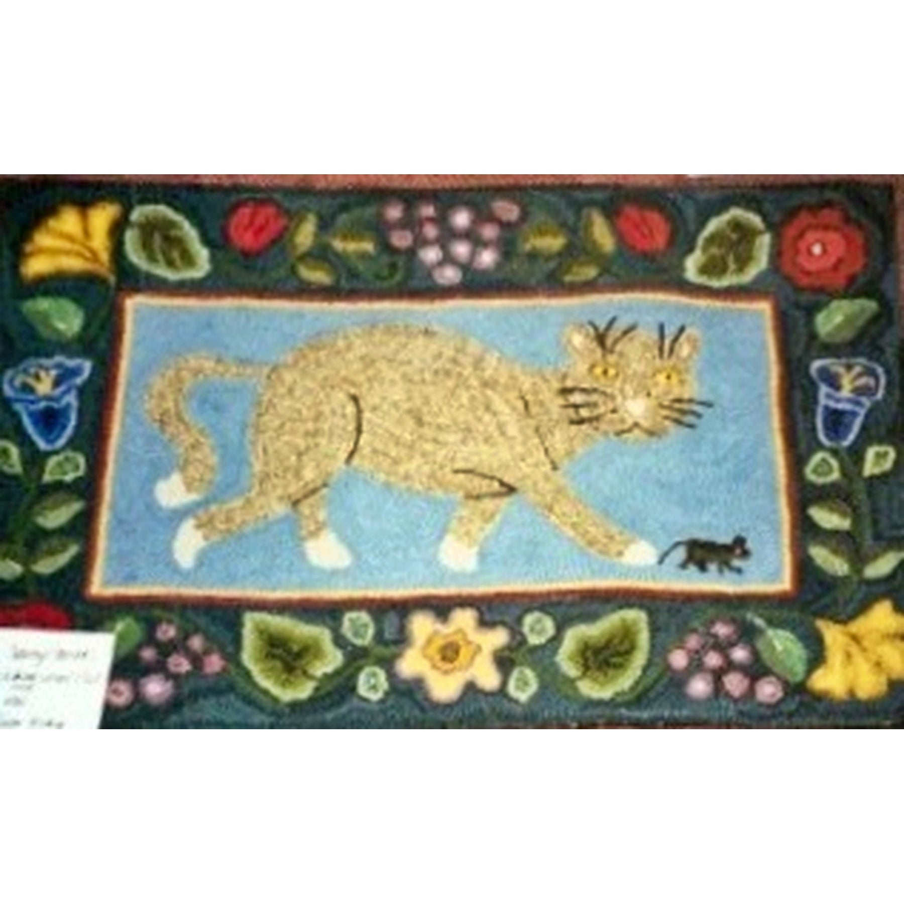 Whimsical Cat, rug hooked by Darcy Cardas