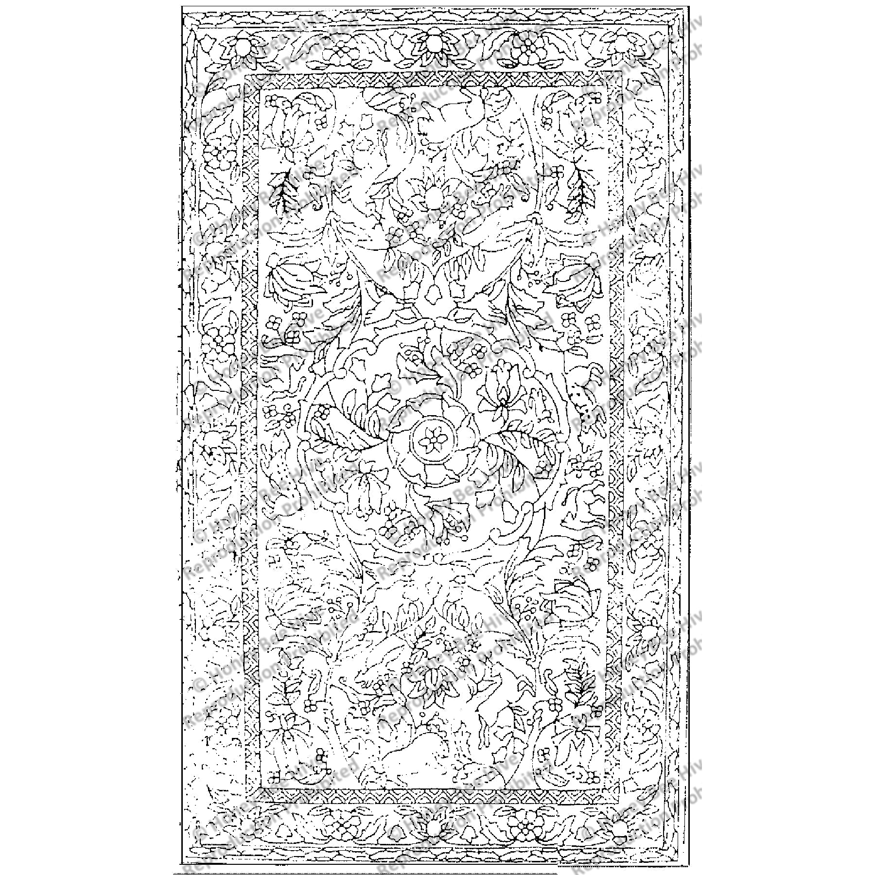 Kerman Caravan, rug hooking pattern