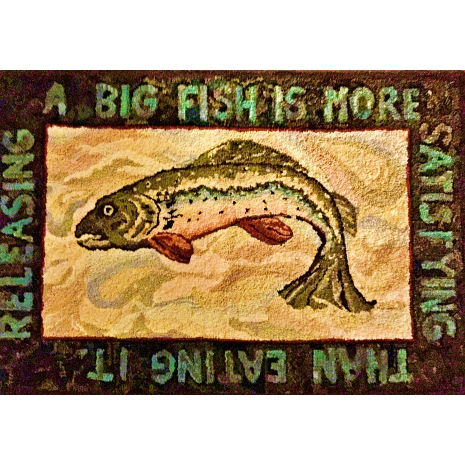 Big Fish, rug hooked by Janice McLaughlin