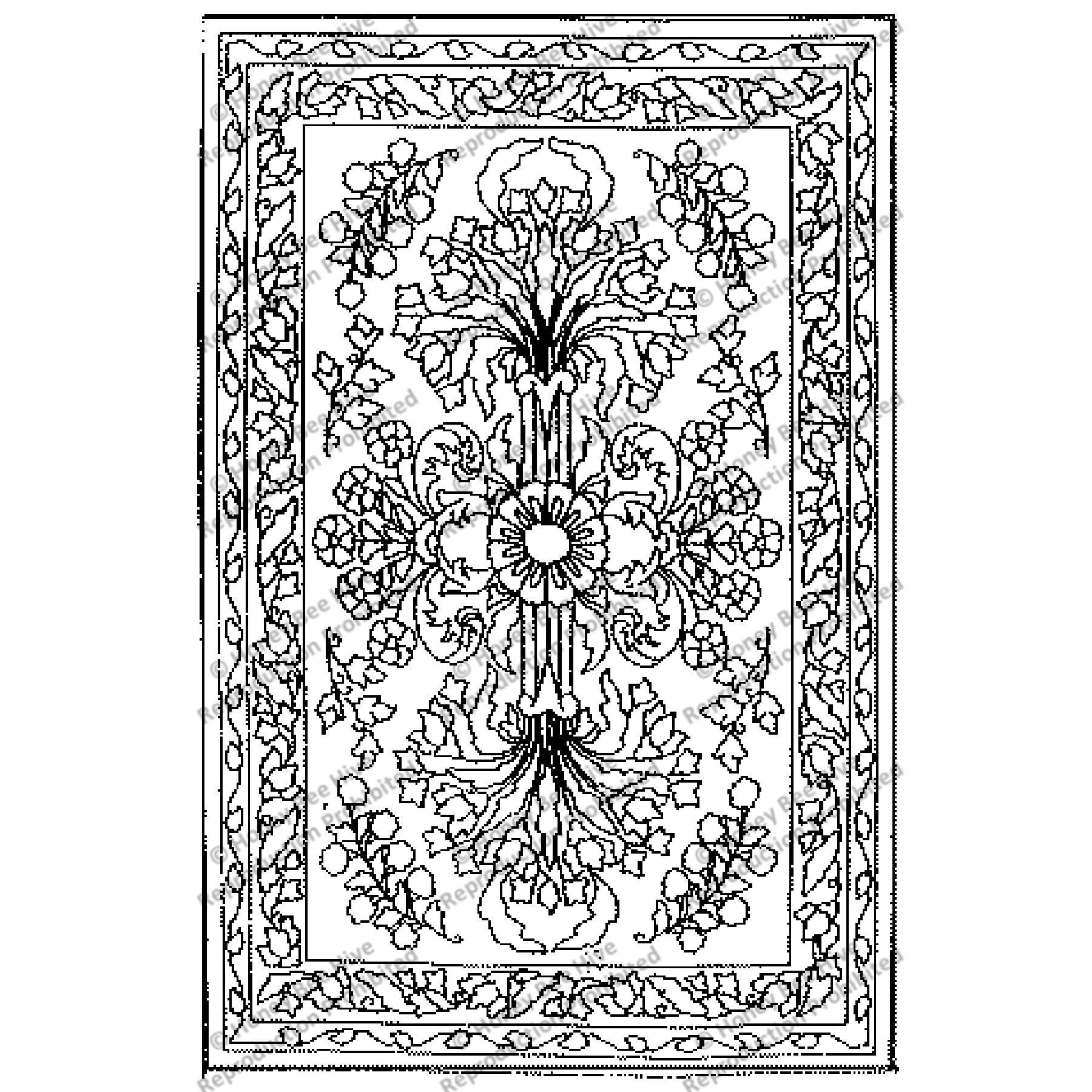 Desert Rose, rug hooking pattern