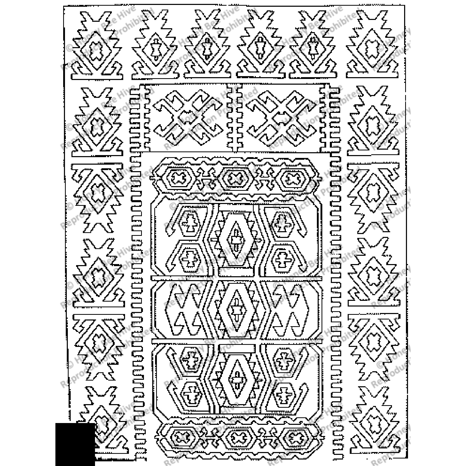 Grand Kilim, rug hooking pattern