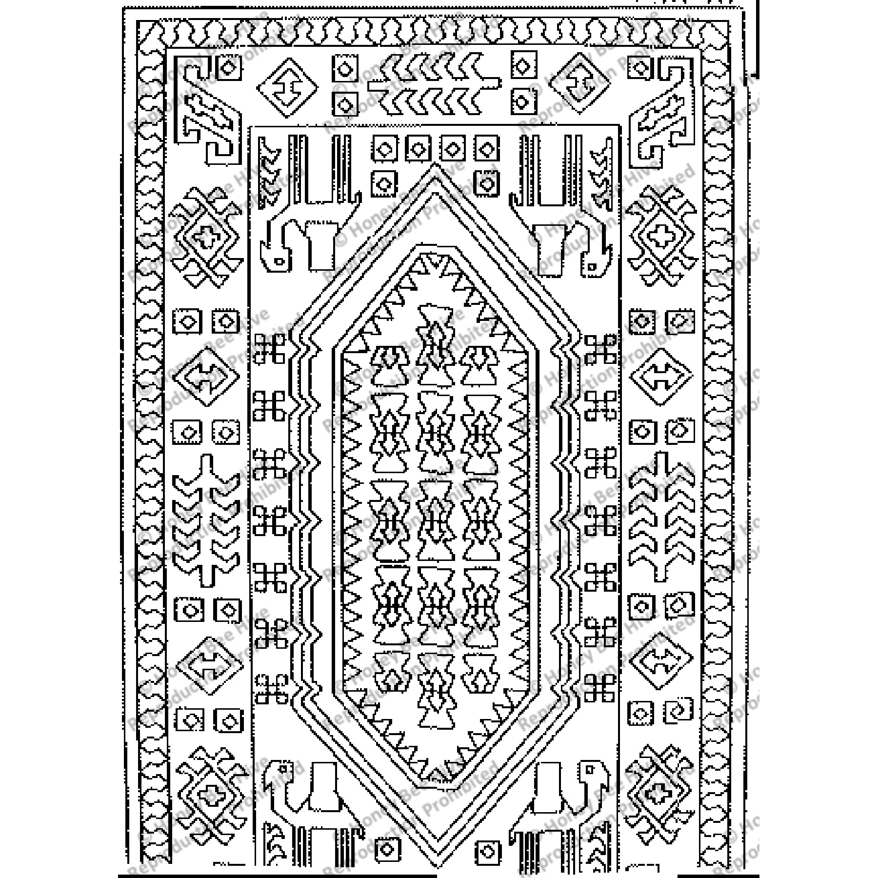Chahar Mahal, rug hooking pattern
