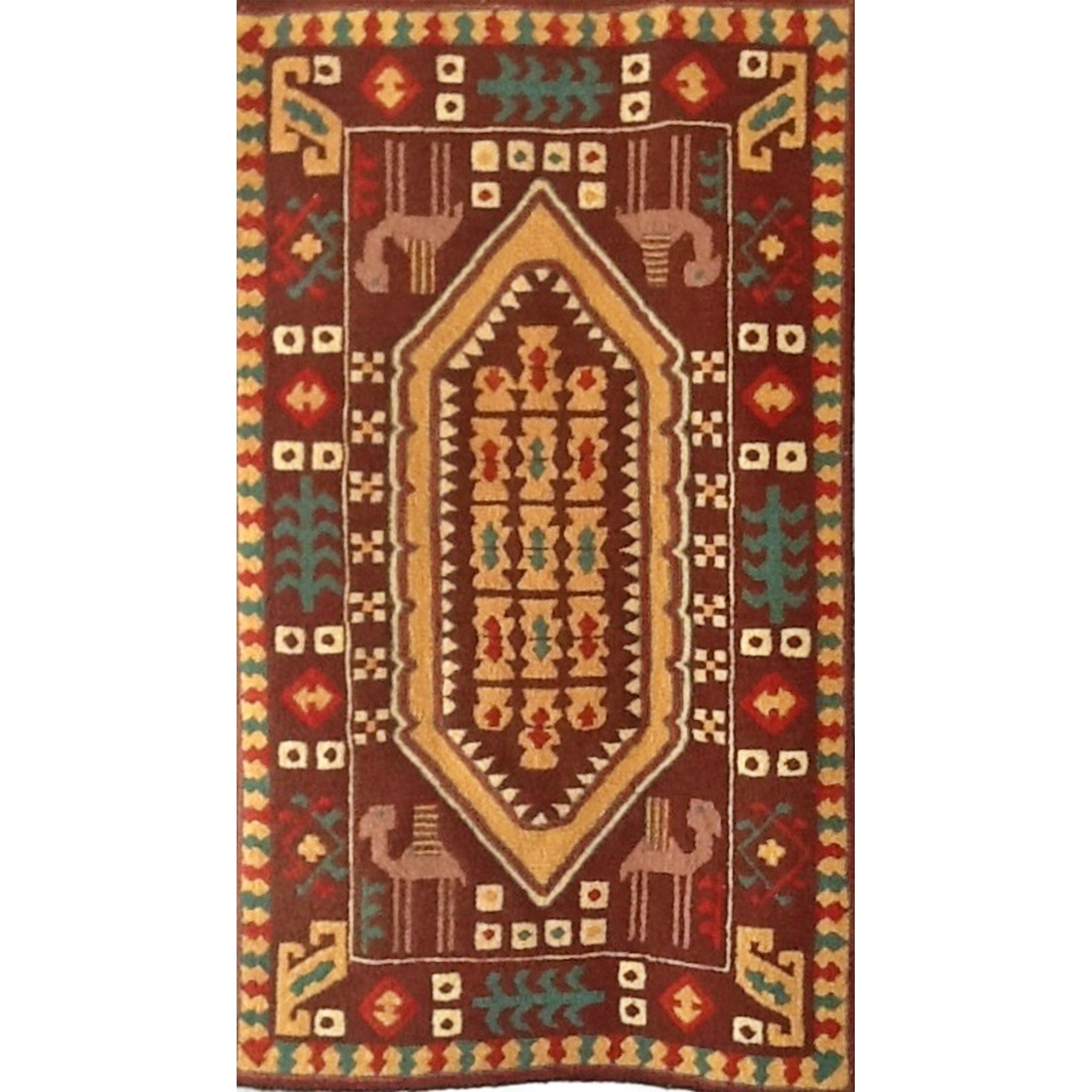 Chahar Mahal, rug hooked by Dorothy Brown