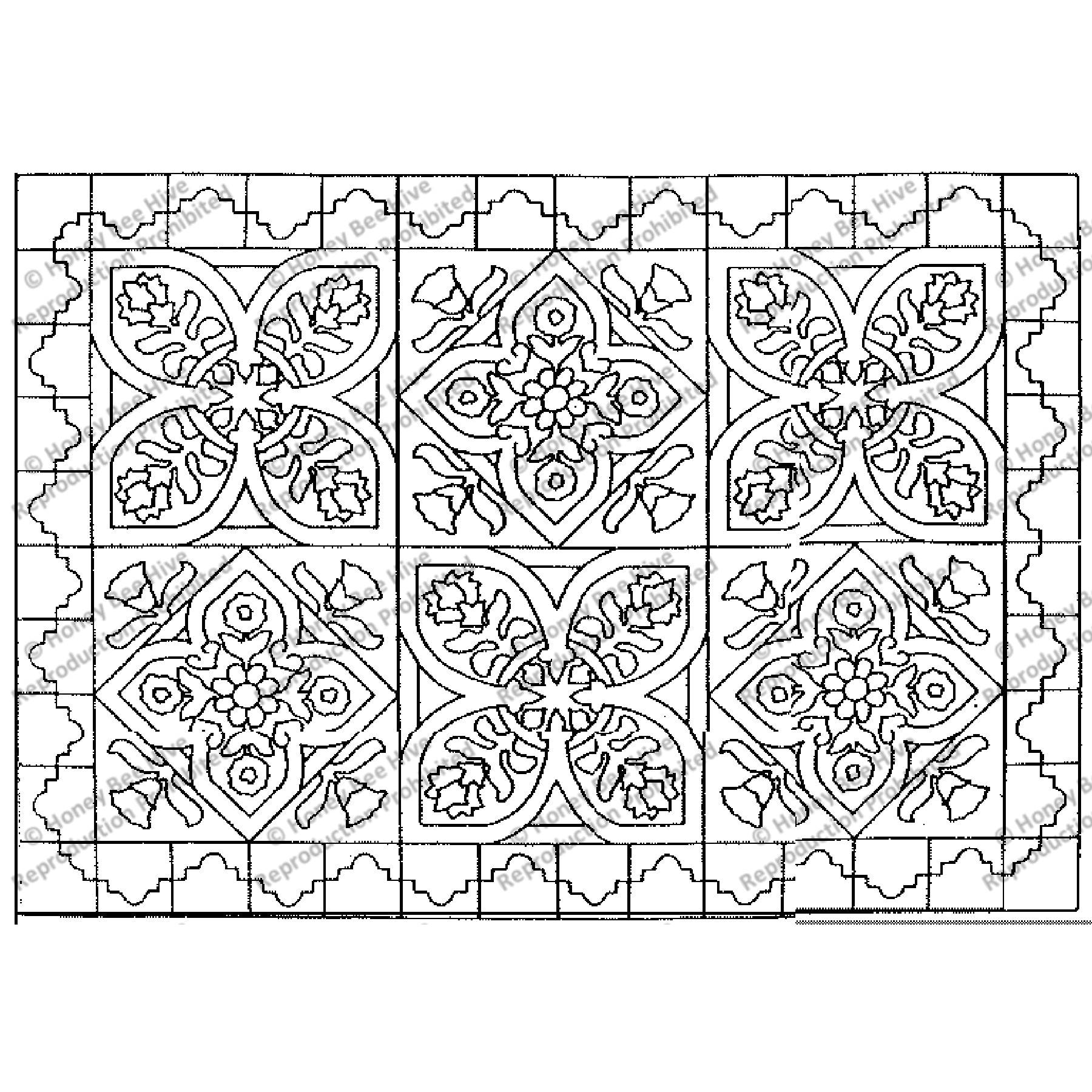 Majolica, rug hooking pattern