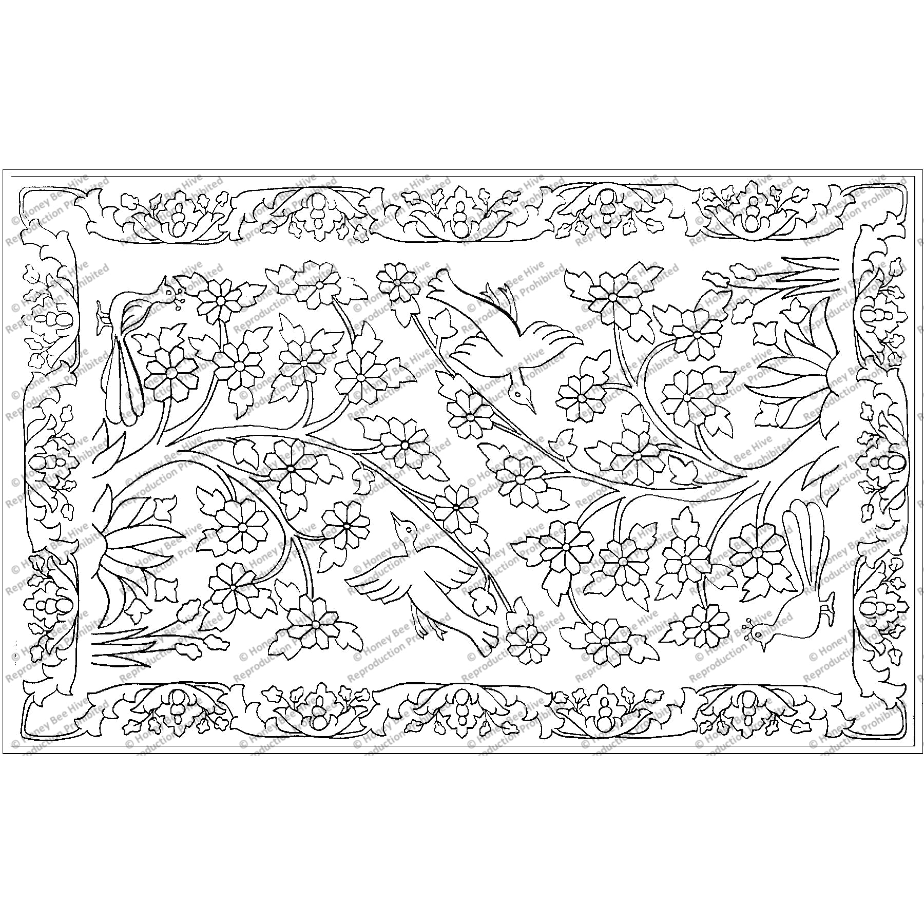In a Persian Garden, rug hooking pattern