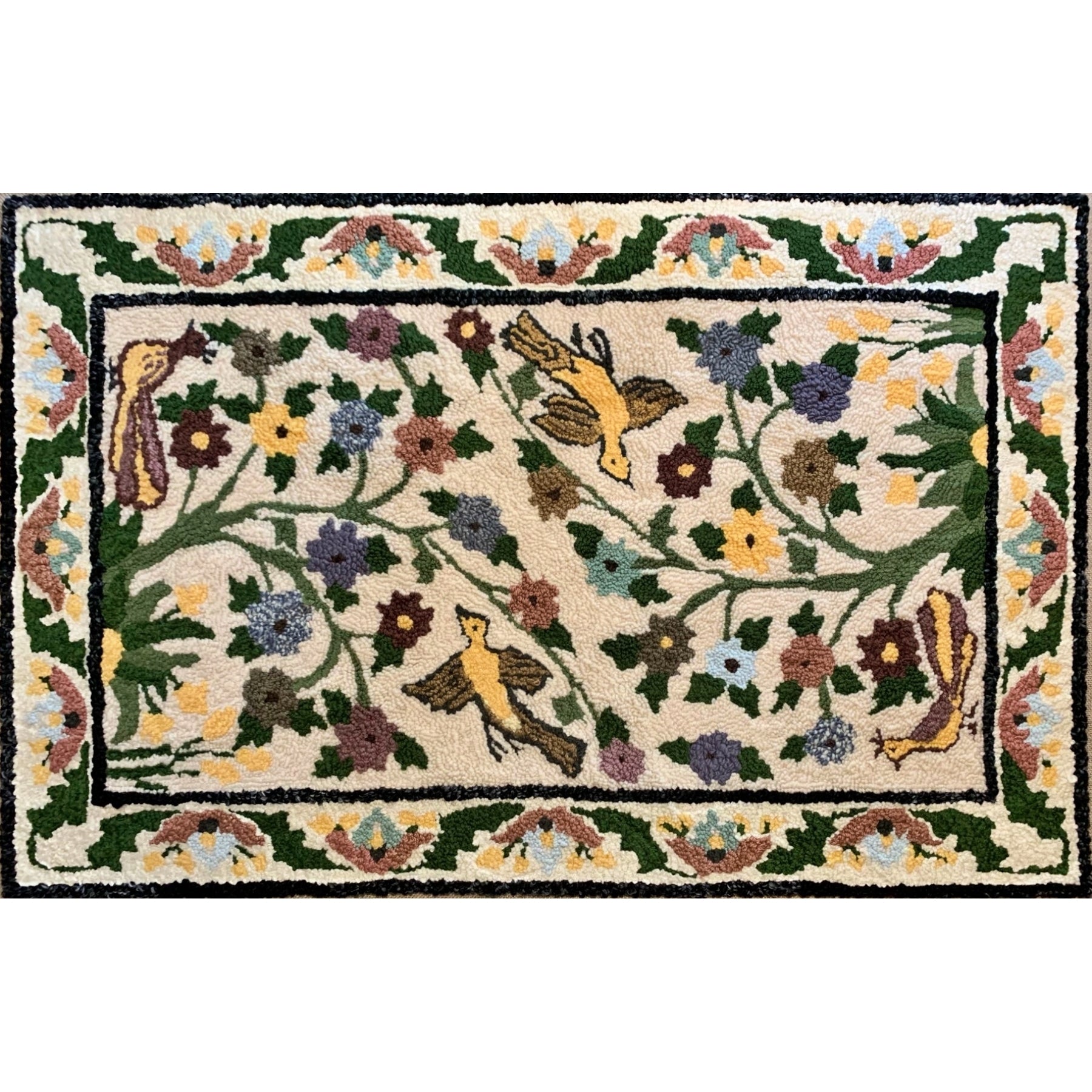 In a Persian Garden, rug hooked by Mary Rowe