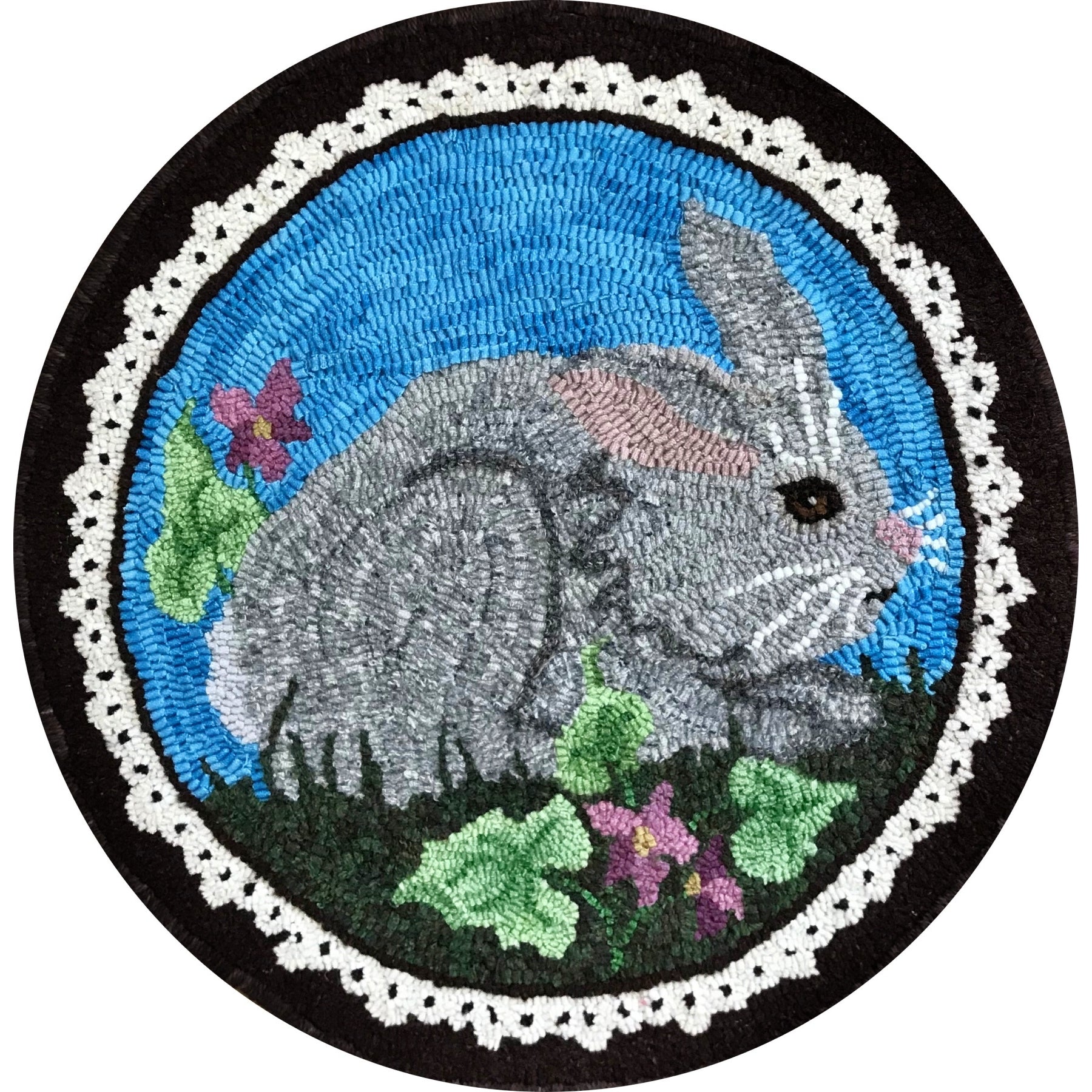 Bunny, rug hooked by Margaret Bedle