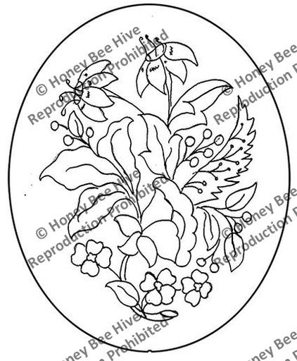 Rug Hooking Pattern: Crewel Chair Back (CS564) | Honey Bee Hive Rug ...