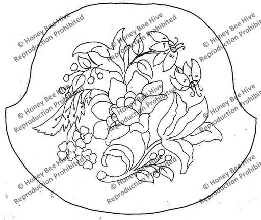 Rug Hooking Pattern: Crewel Chair Seat (CS565) | Honey Bee Hive Rug ...