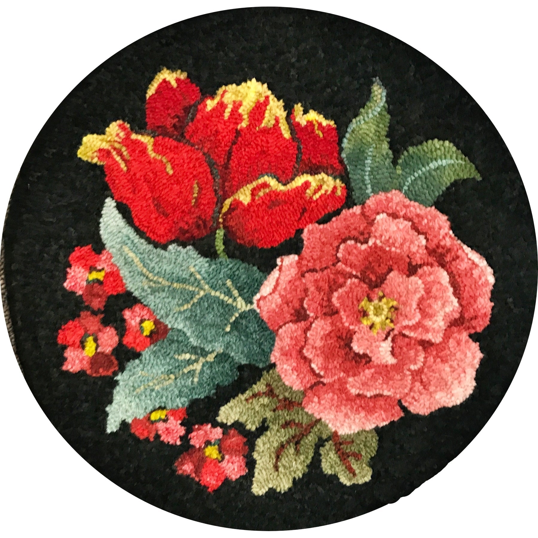 Floral Potpouri, rug hooked by Libby Reid