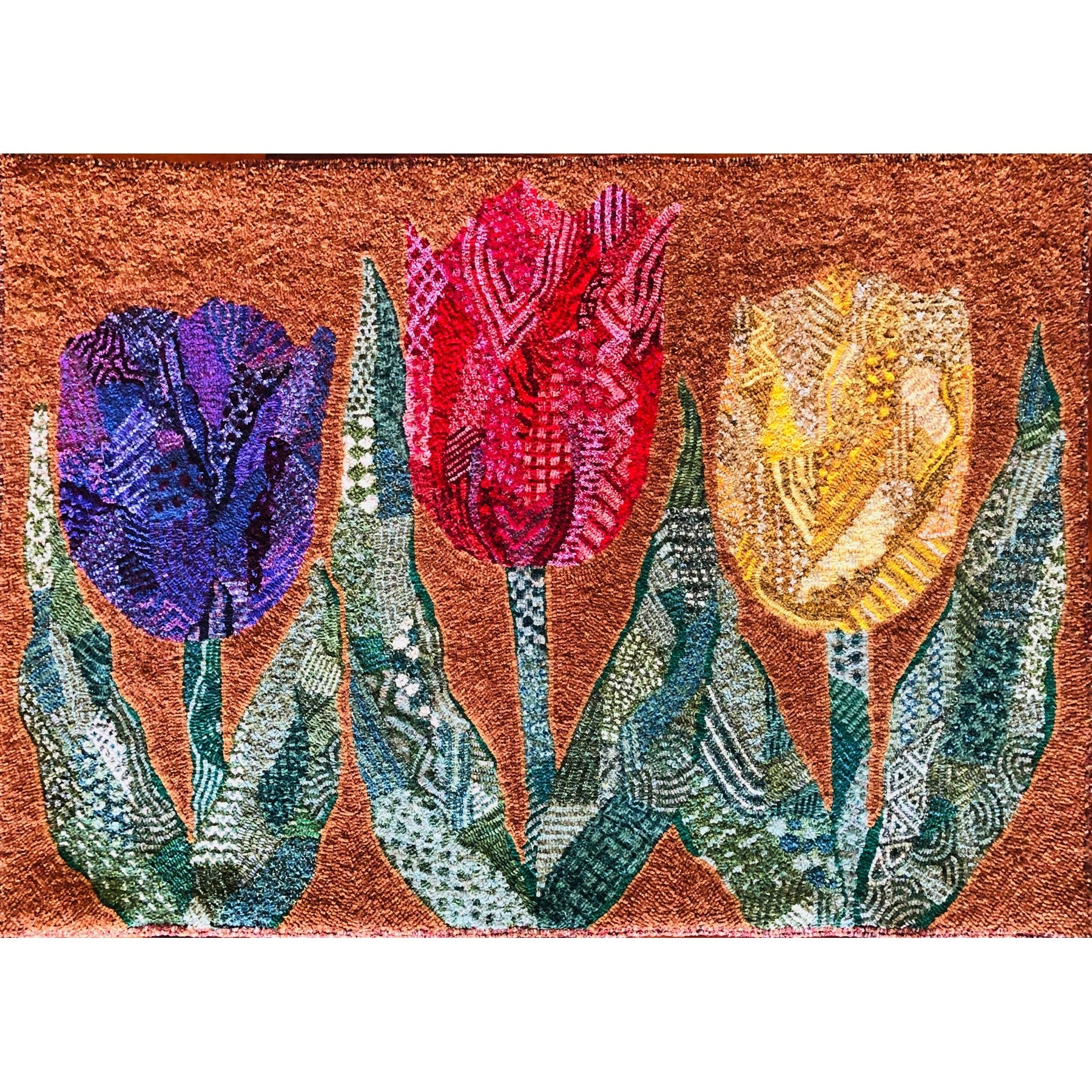 The Splendor of Spring, rug hooked by Janice Riley