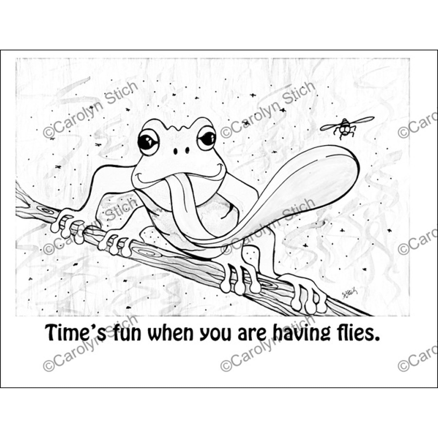 Time's Fun When You Are Having Flies, rug hooking pattern