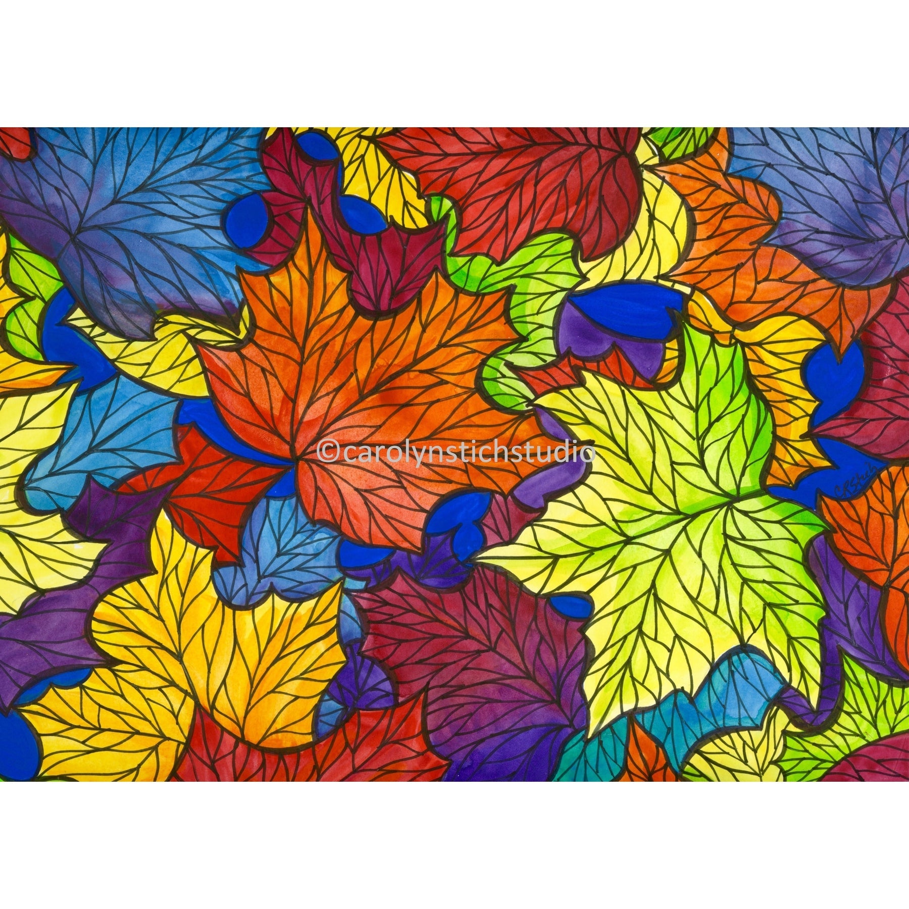 Autumn Leaves, rug hooking pattern