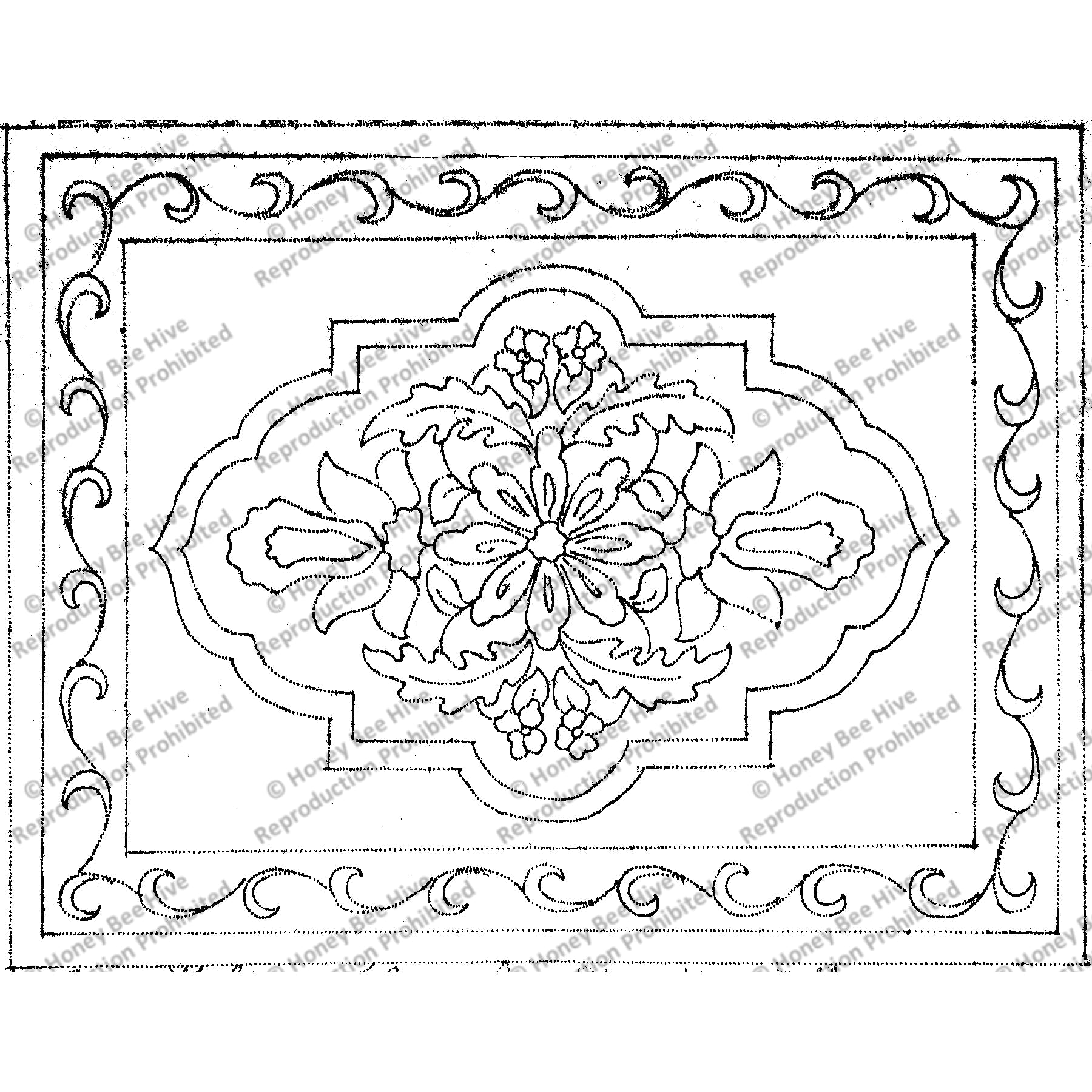 Shah Abbas, rug hooking pattern