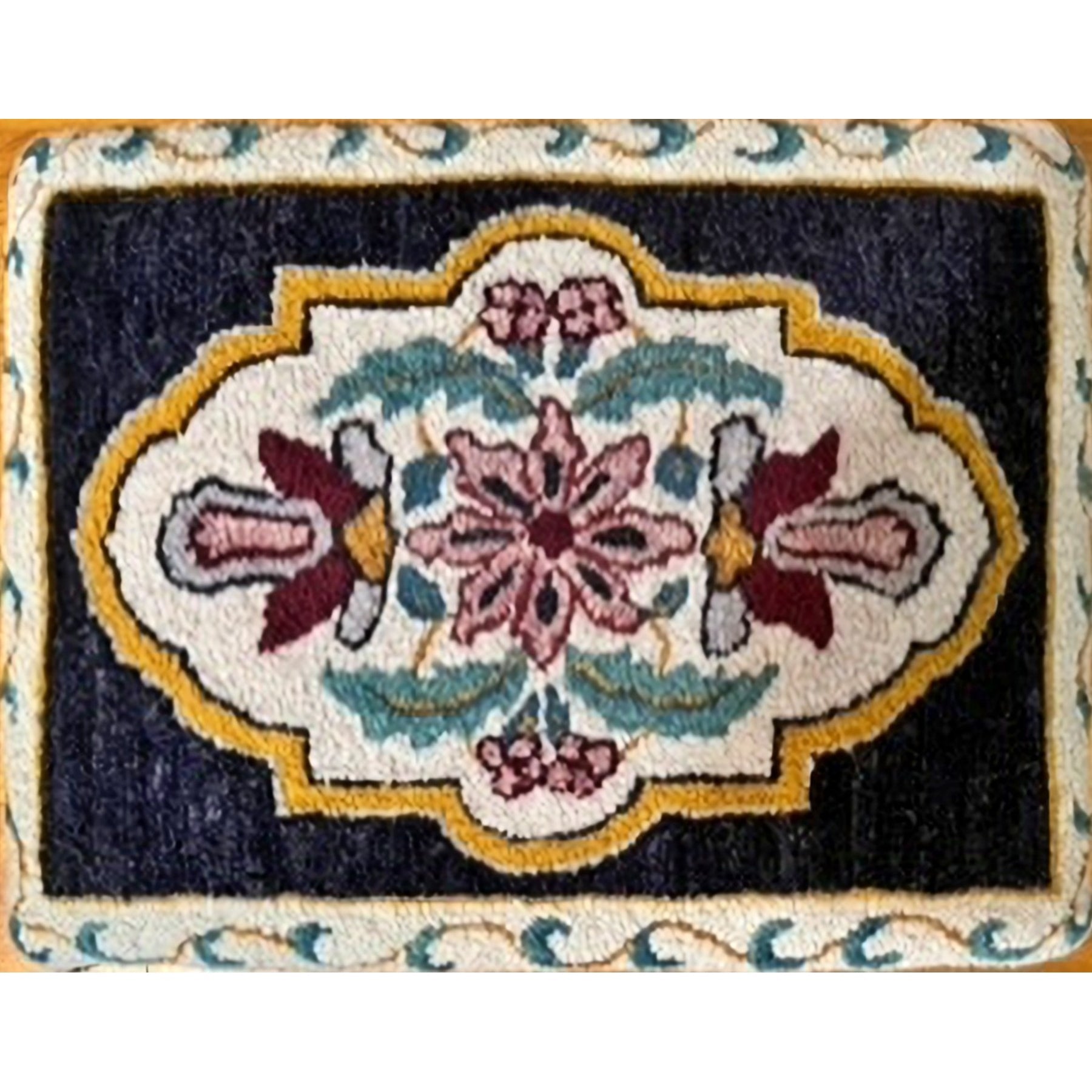 Shah Abbas, rug hooked by Linda Panella