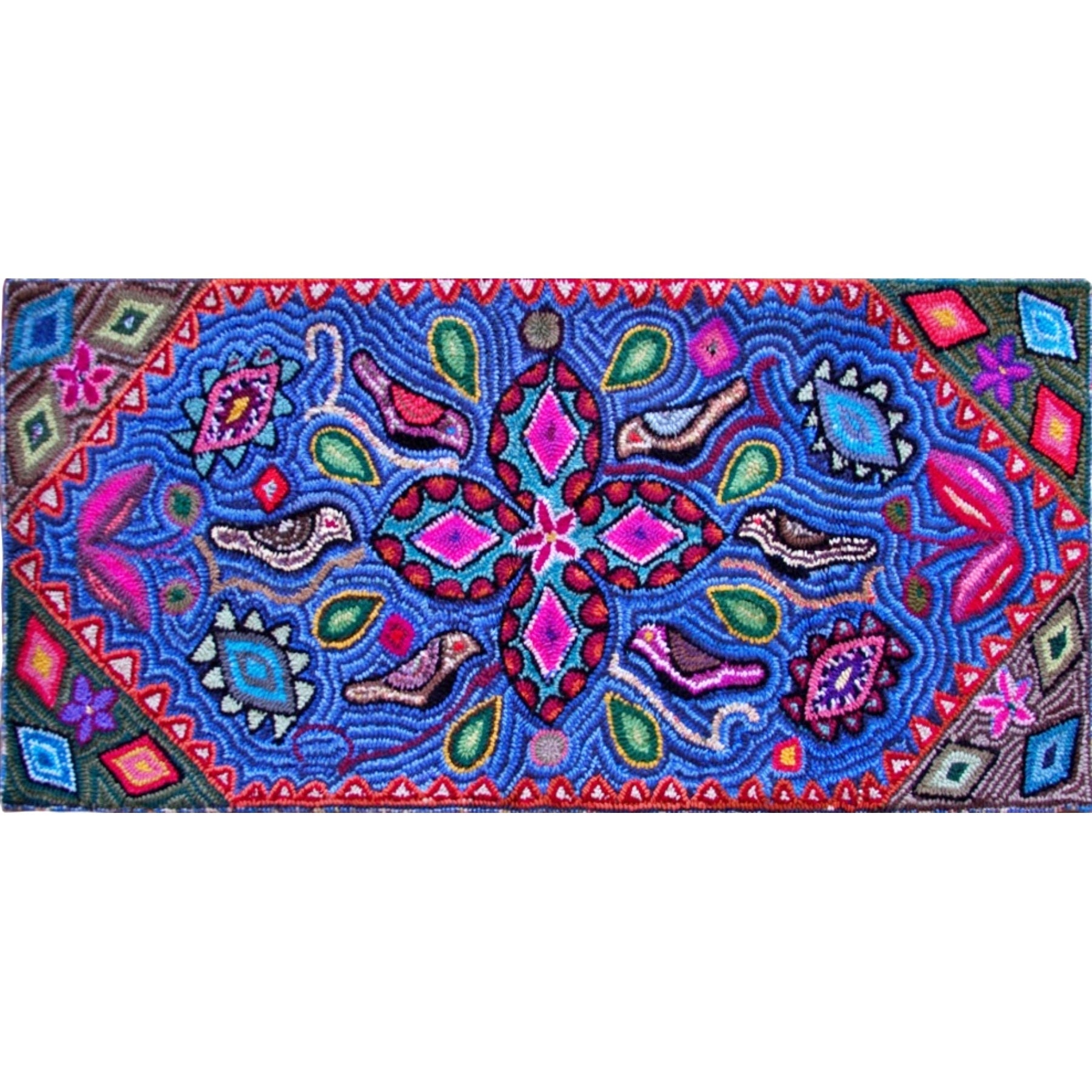 Multicolores Pattern #4, rug hooked by Maria Estela Az Tamayac