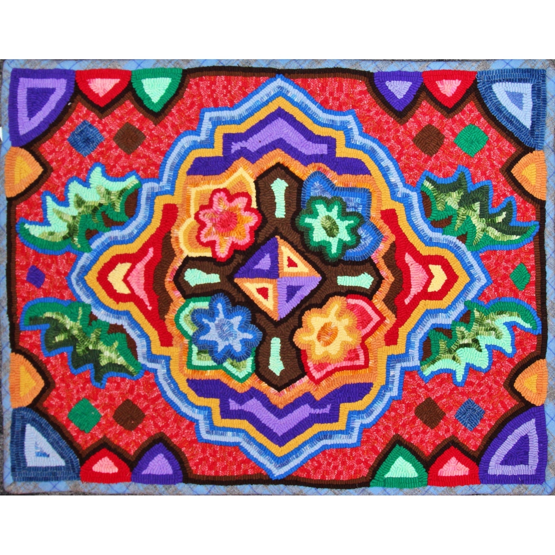 Multicolores Pattern #3, rug hooked by Teresa Steele