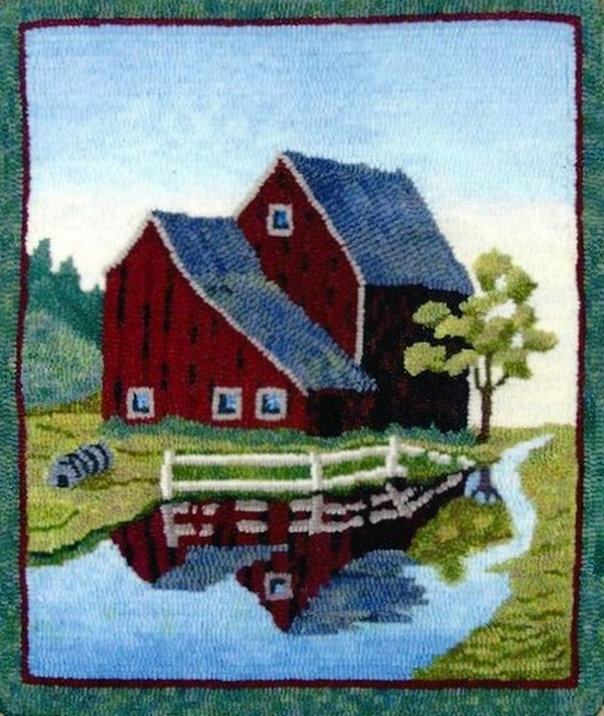 P507: Vermont Barn, Hooked by Karen Maddox