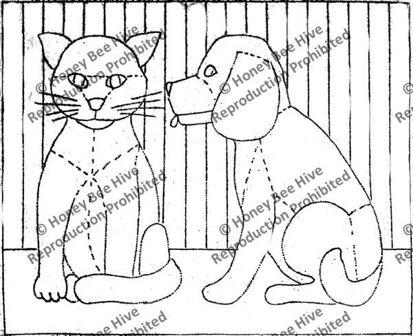 P615: Ginghan Dog & Calico Cat, Offered by Honey Bee Hive
