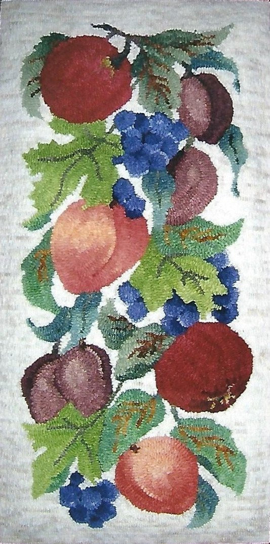 P621: Fruit Panel, Hooked by Joan Reckwerdt