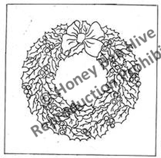 P634: Holly Wreath, Offered by Honey Bee Hive