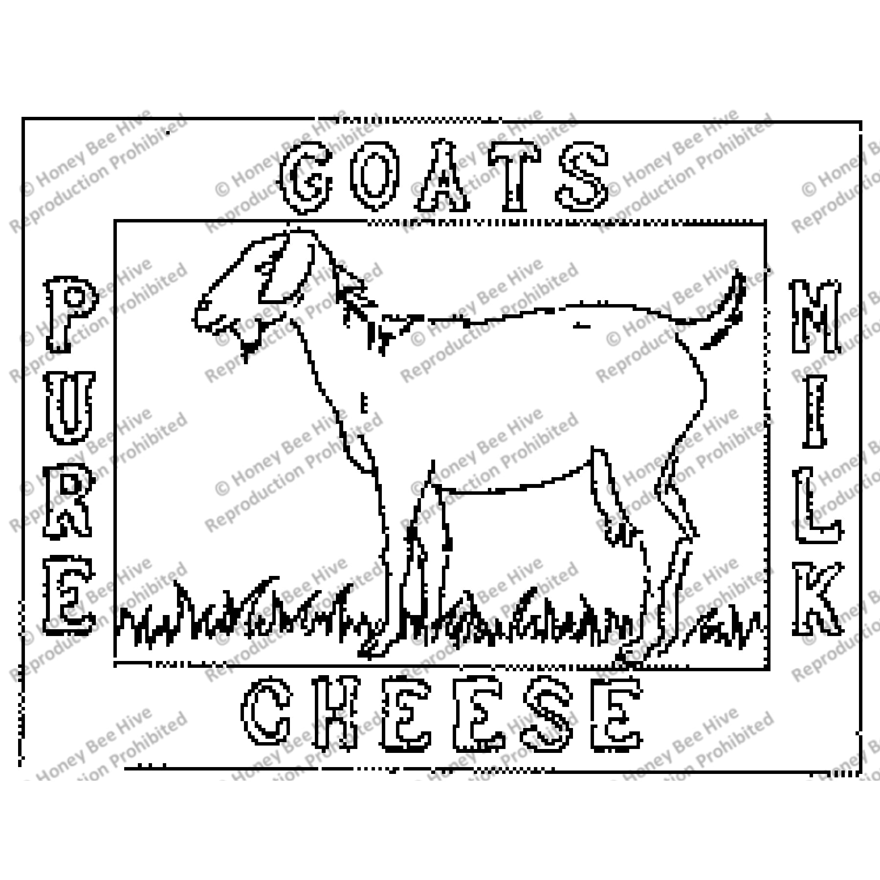 Country Goat, rug hooking pattern