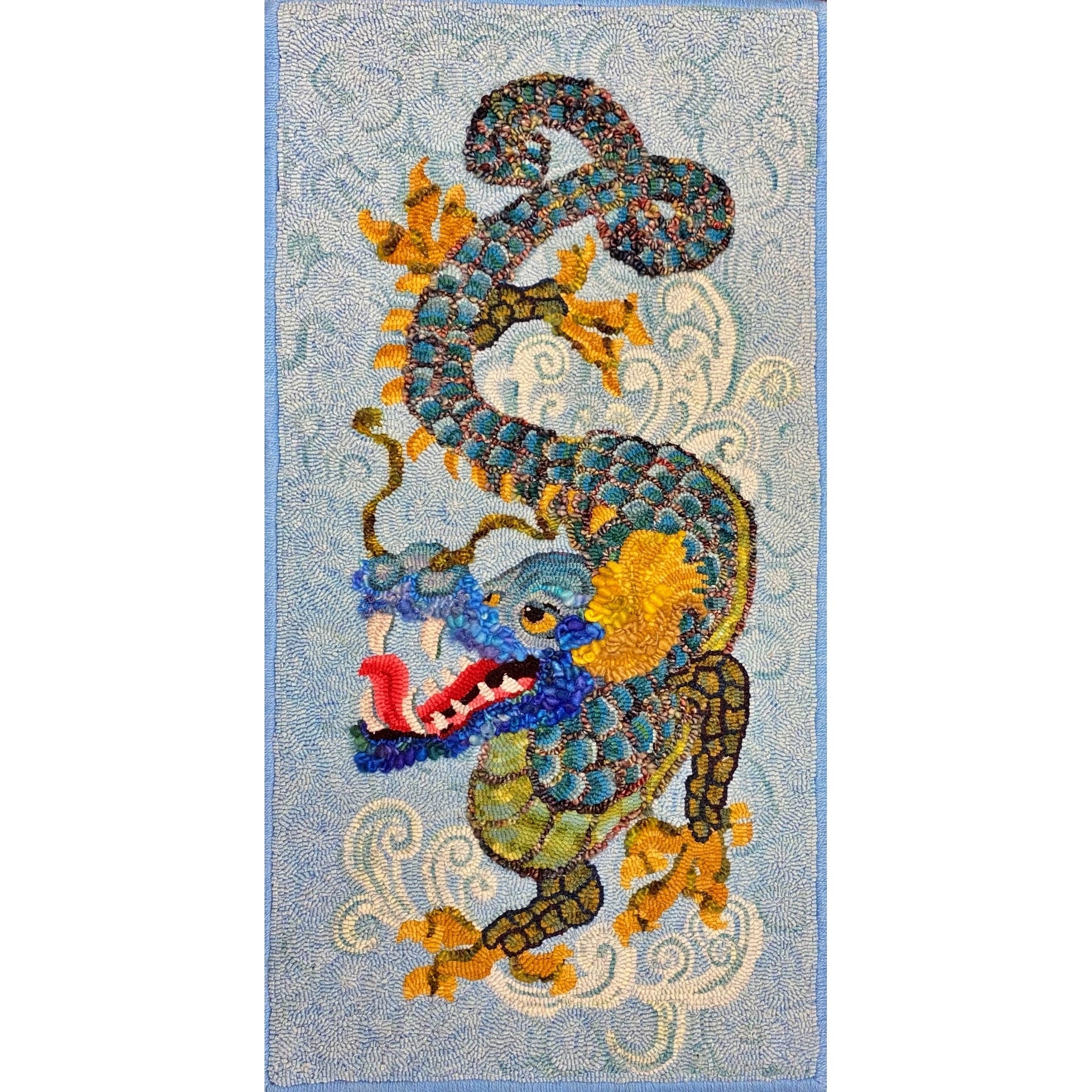 Li-Dragon, rug hooked by Linda Powell