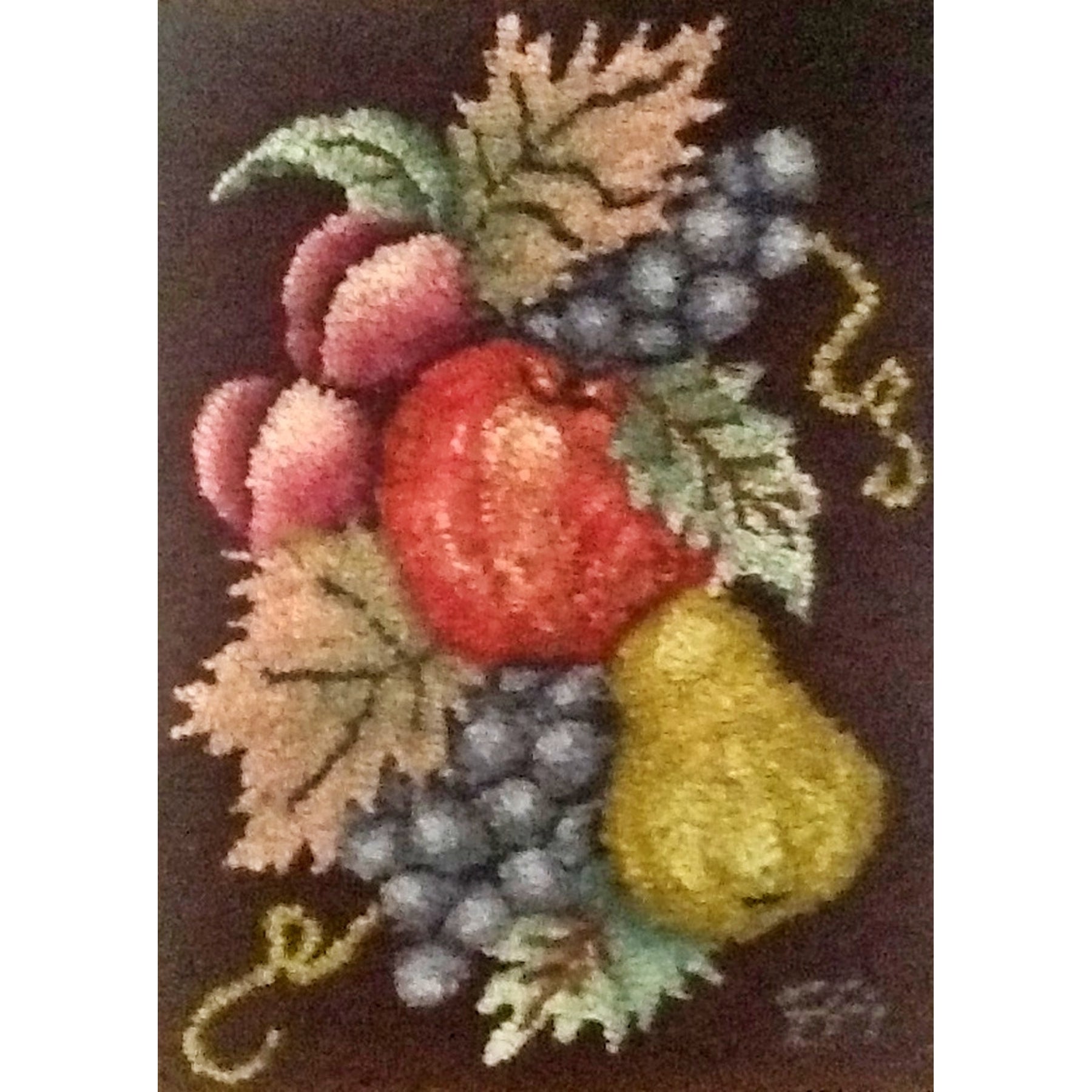 Fruit, rug hooked by Brenda Anderson