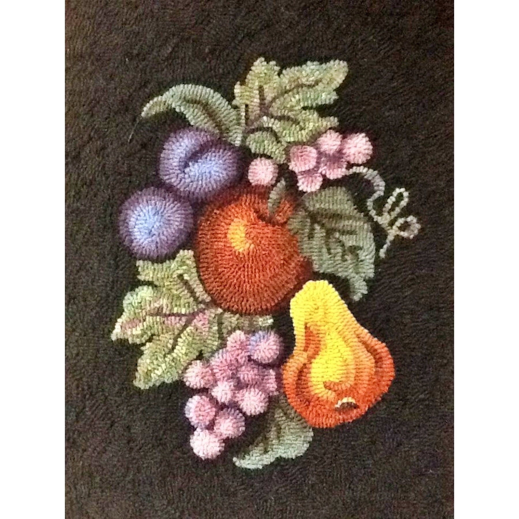Fruit, rug hooked by Linda Powell