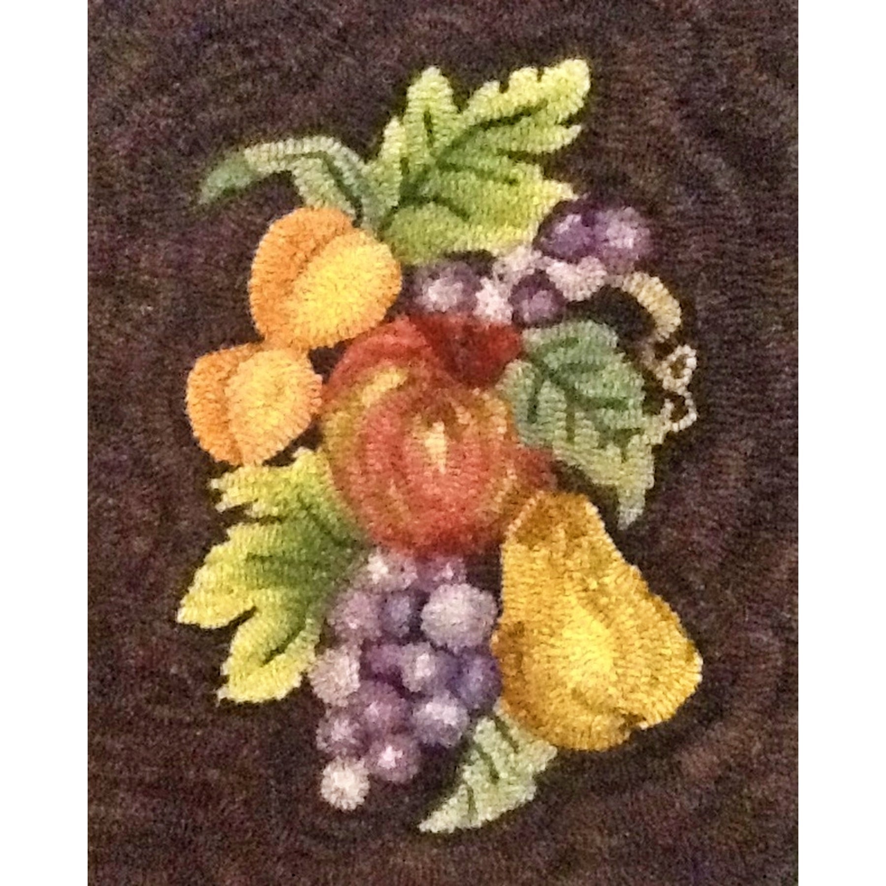 Fruit, rug hooked by Louise Hulbert