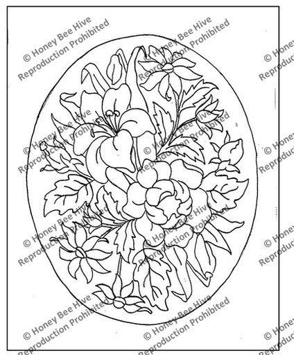 P663: Tri-Floral Oval, Offered by Honey Bee Hive