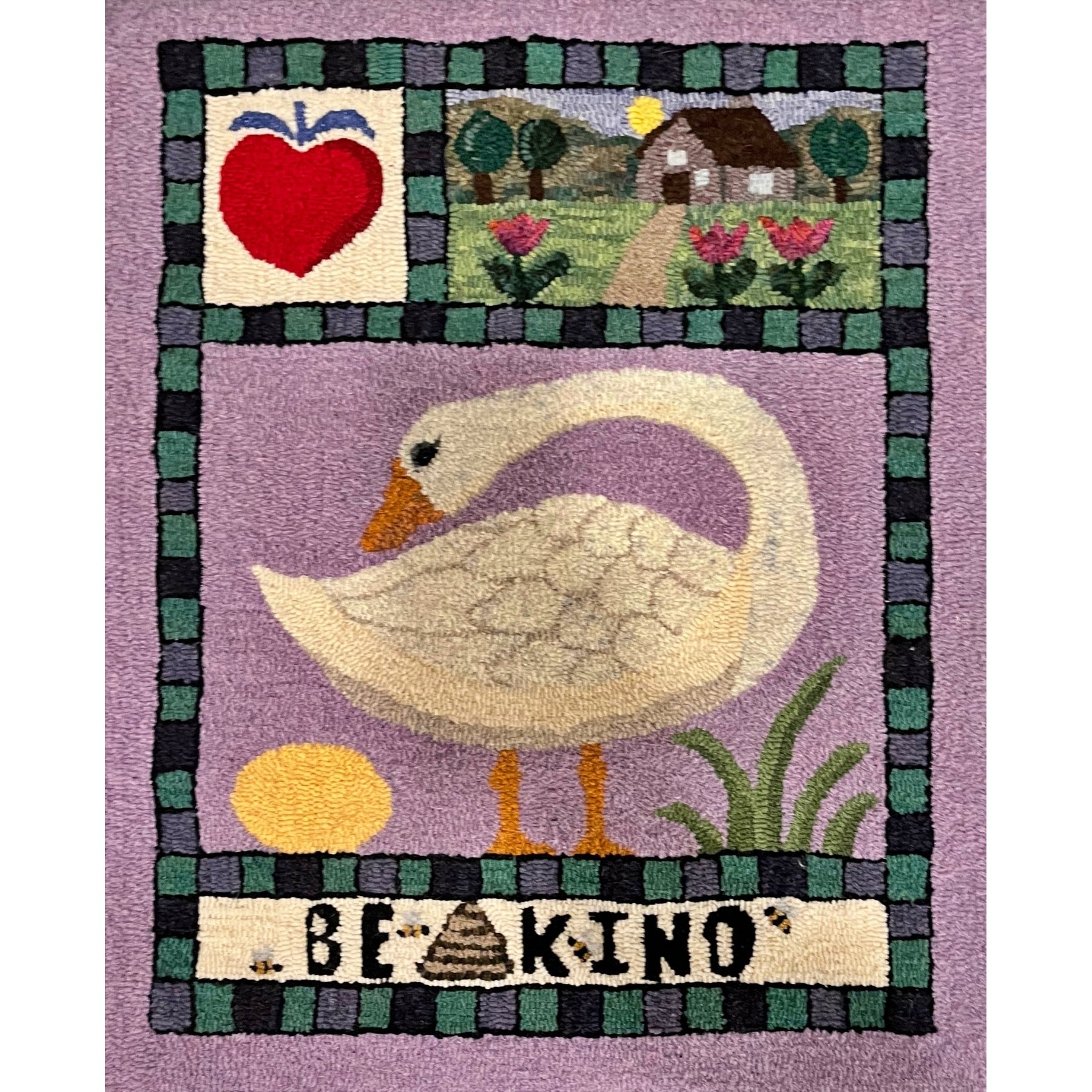 Country Goose Sampler, rug hooked by Donna Null