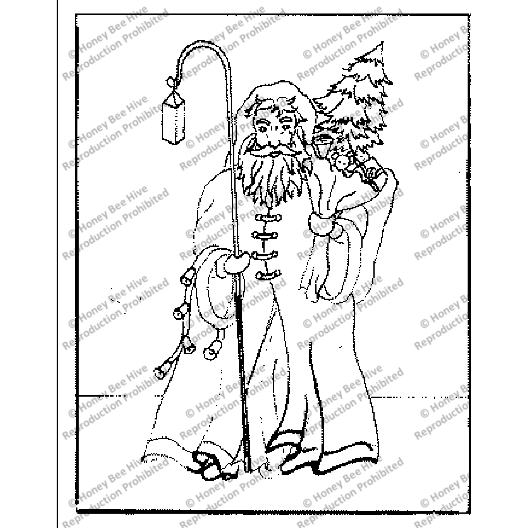 Father Christmas, rug hooking pattern