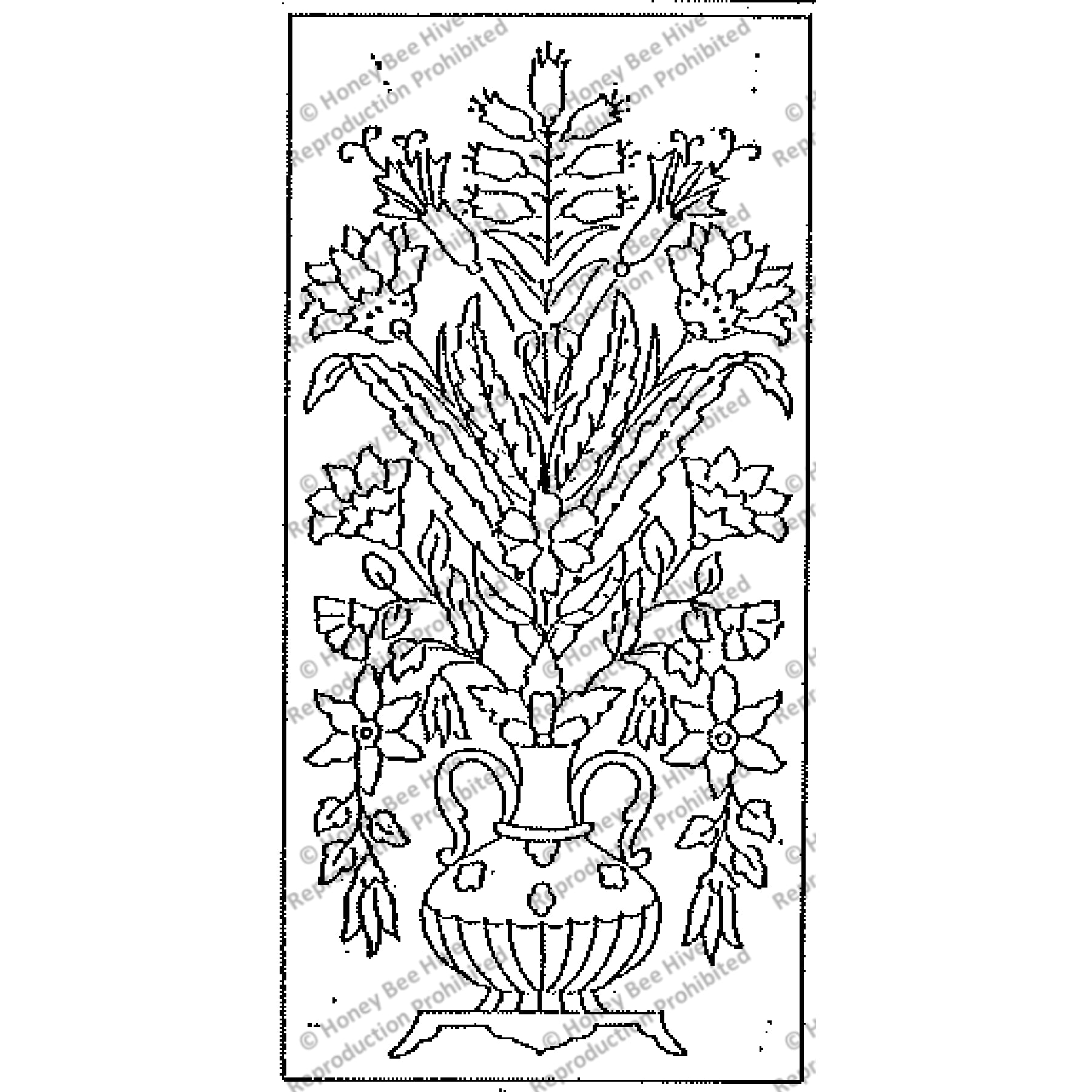 Collinot Vase, rug hooking pattern