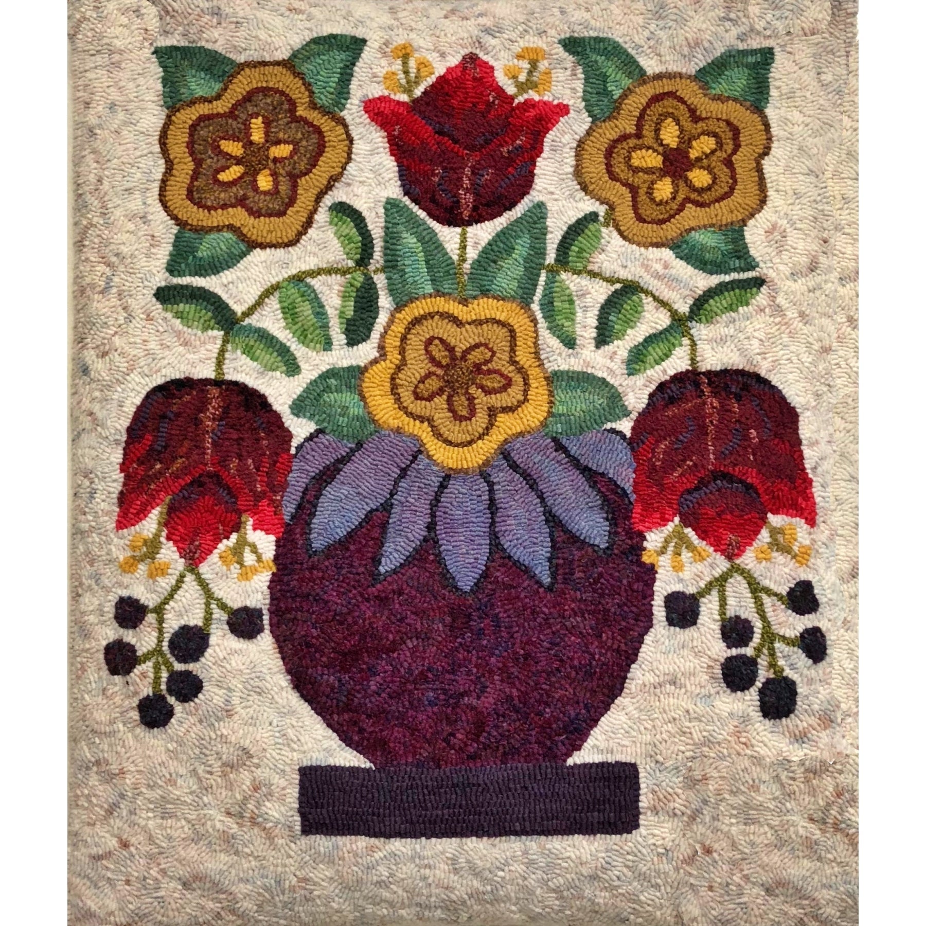 Attic Treasures, rug hooked by Ruth Downing