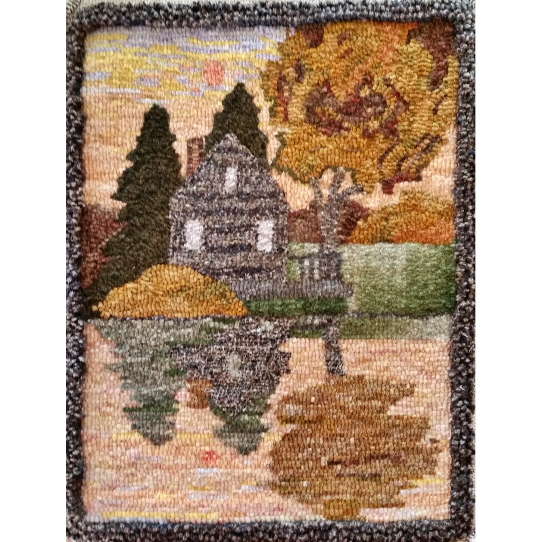 Daybreak, rug hooked by Nancy Gigrich
