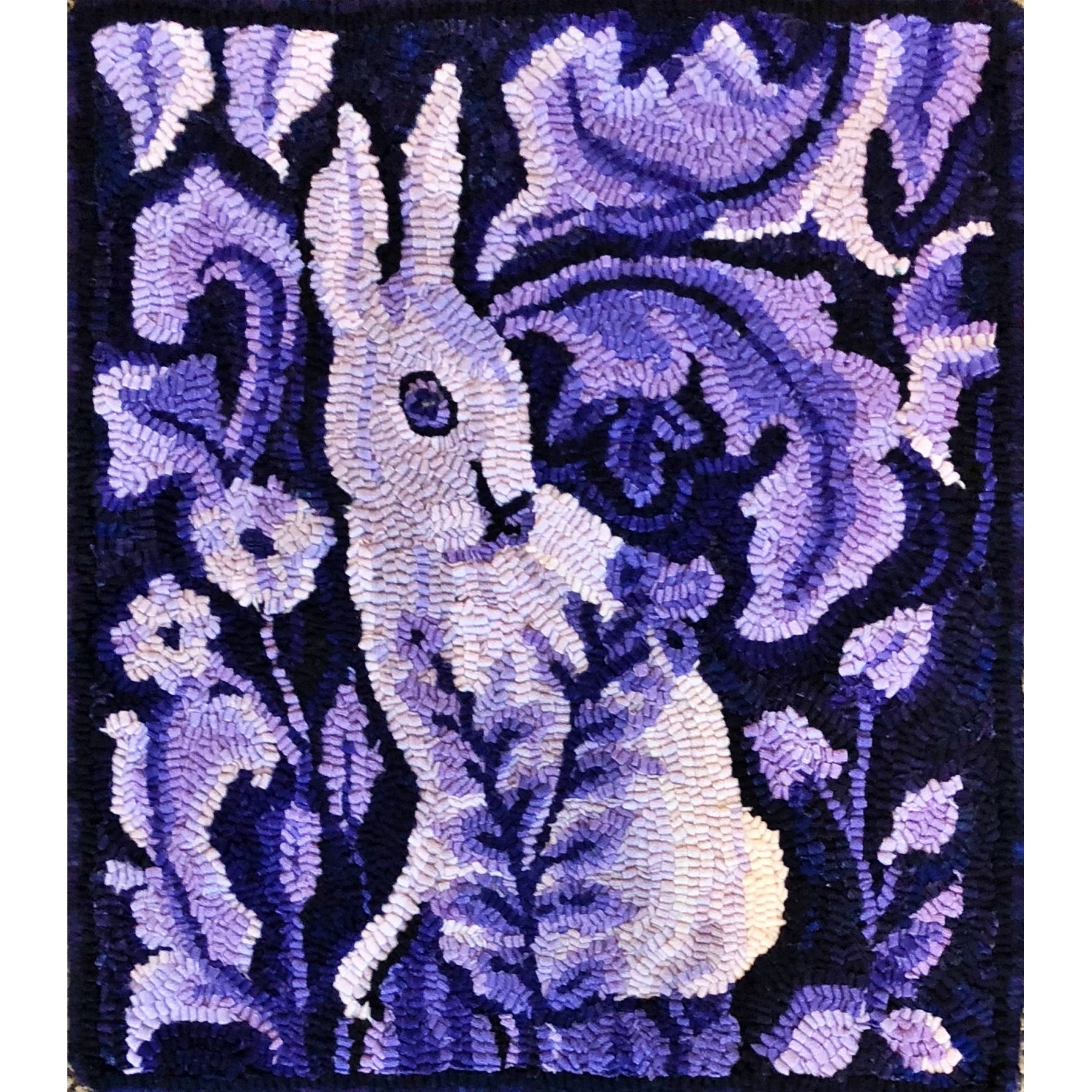 Morris Bunny, rug hooked by Betty Allen