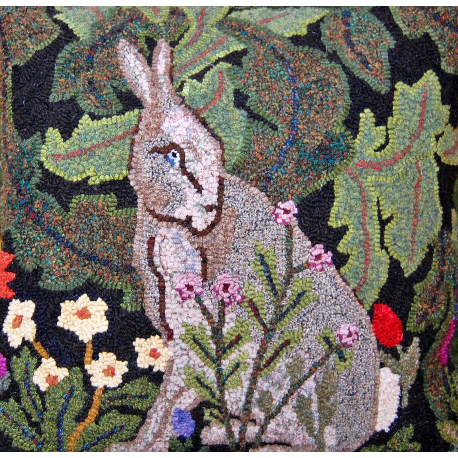 Morris Bunny, rug hooked by Dinah Kretschmer