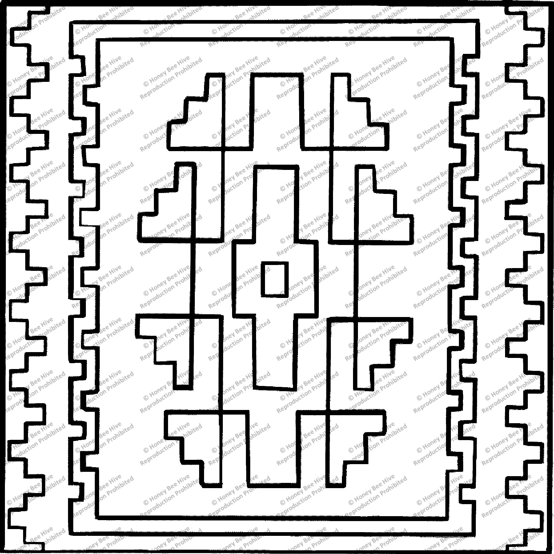 Tiny Navajo Pillow, rug hooking pattern