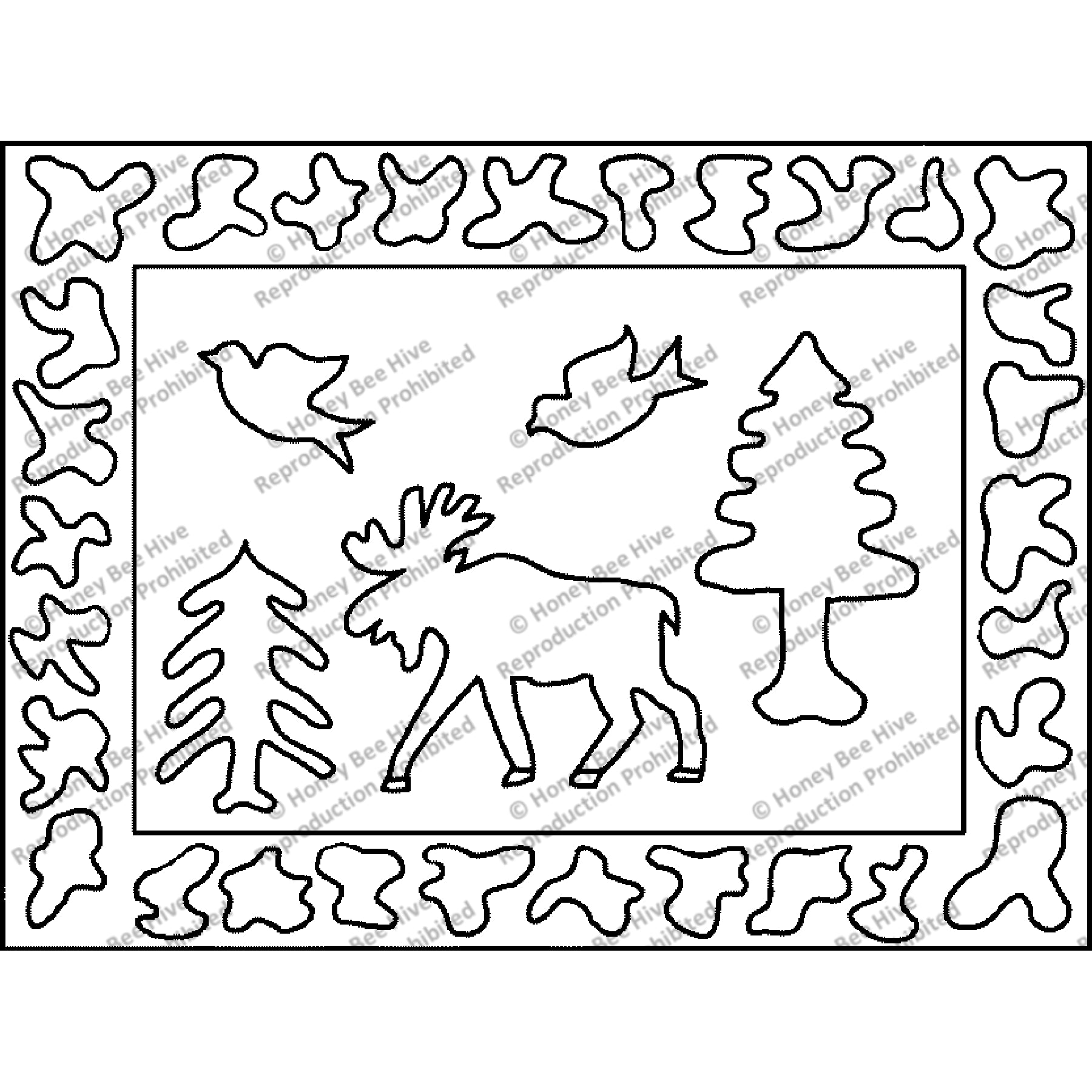 Moose Walk, rug hooking pattern